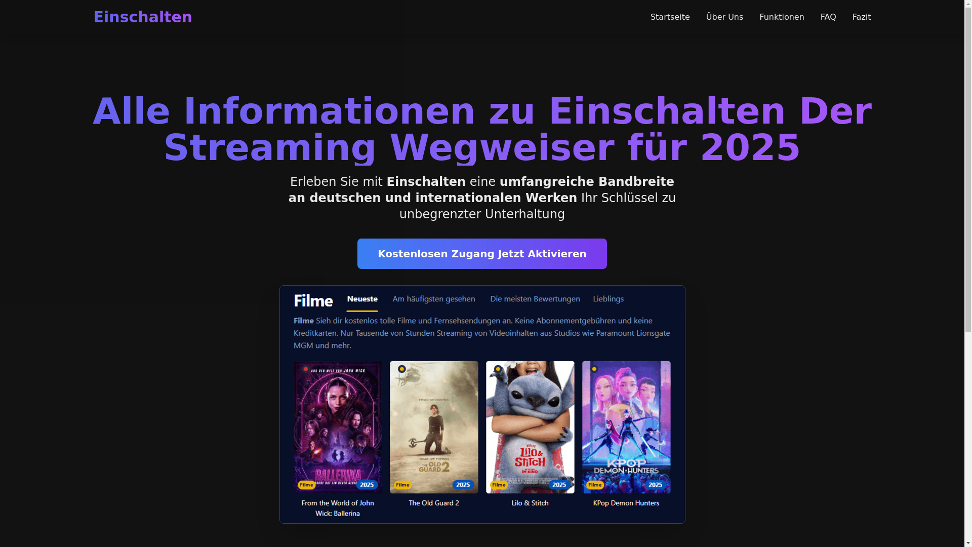 website screenshot of https://einschalten-dynt.pages.dev/