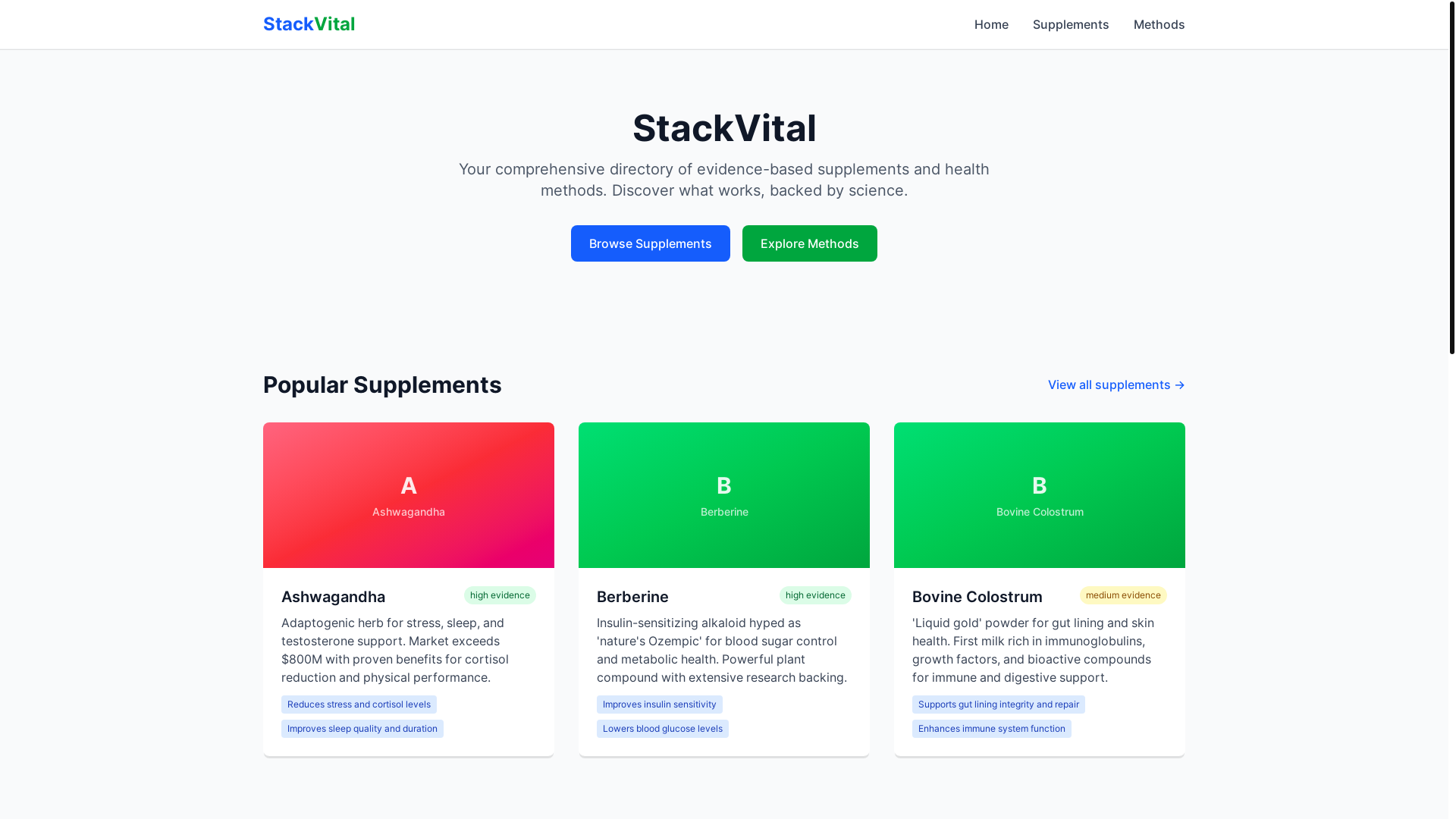 website screenshot of https://stackvital.com/