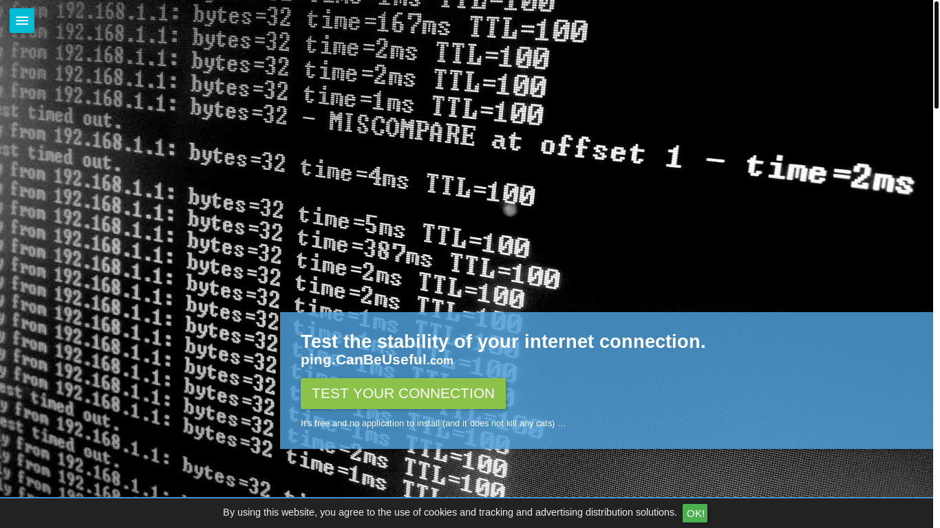 website screenshot of https://ping.canbeuseful.com/en