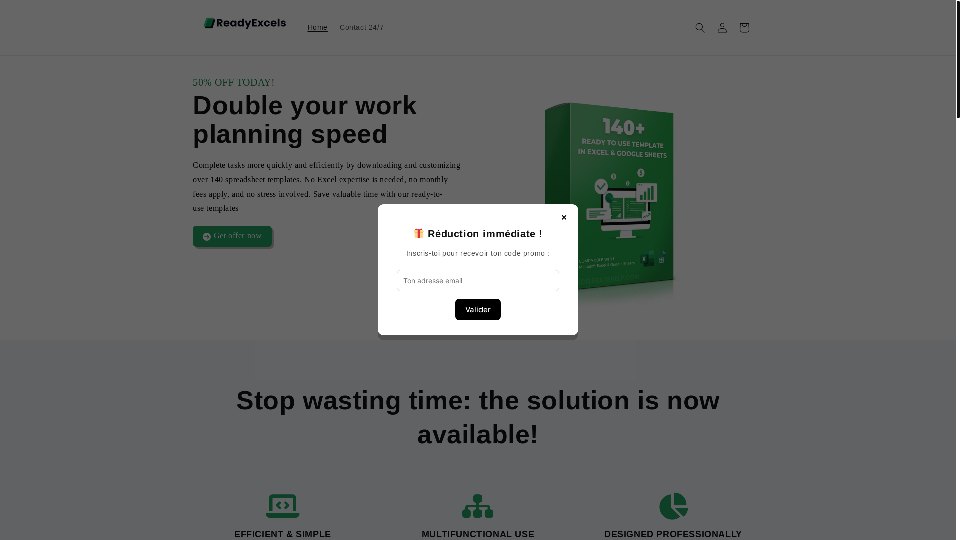 website screenshot of https://excelstemplate.com/