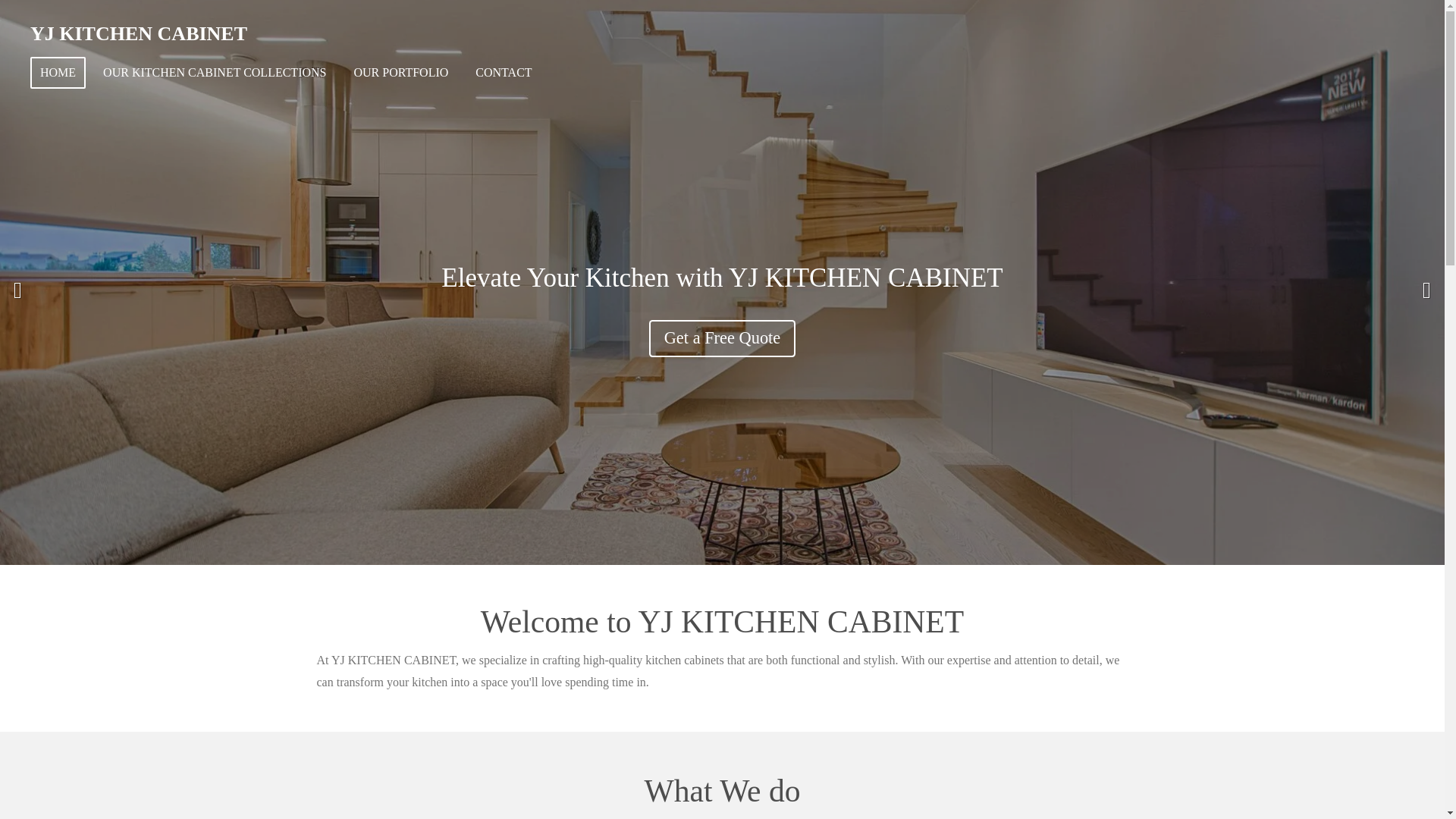 website screenshot of https://yjkitchencabinet.com/