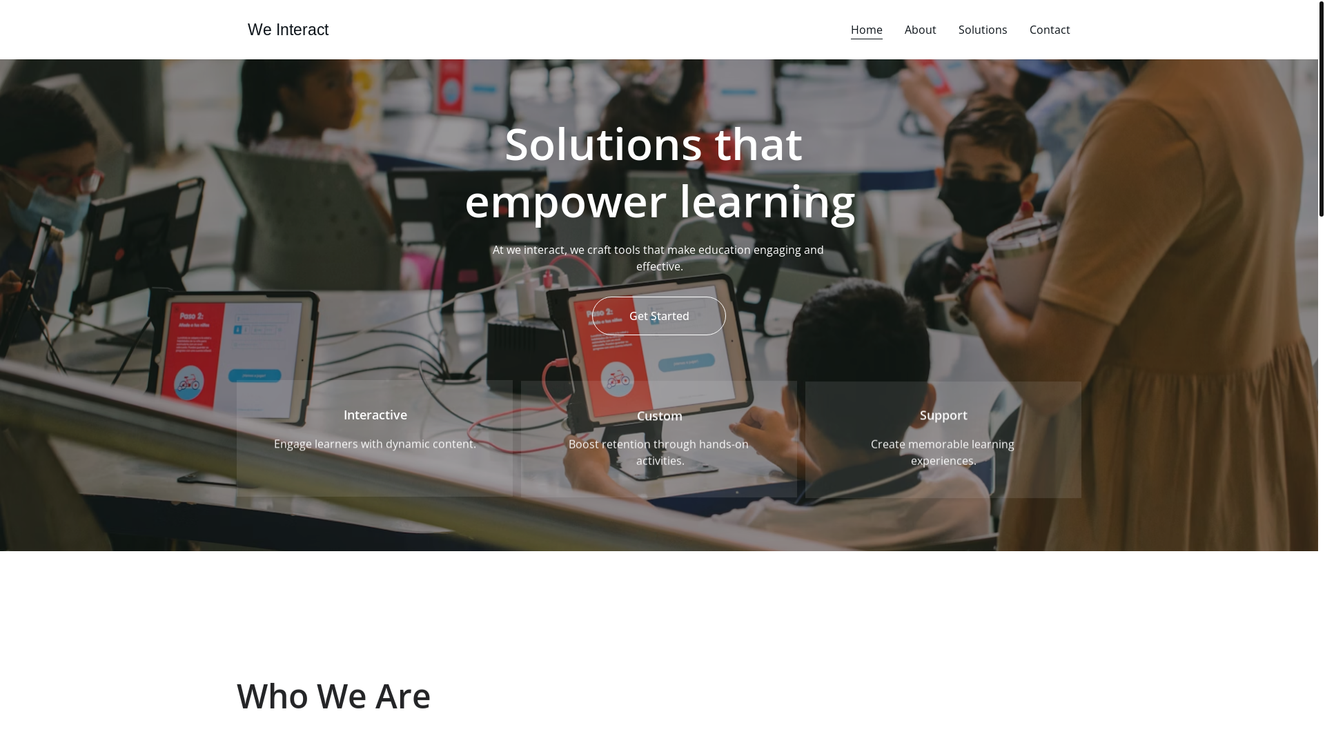 website screenshot of https://weinteract.site/