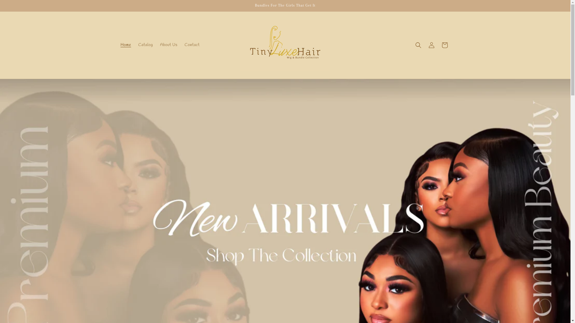 website screenshot of https://tinyluxehair.com/