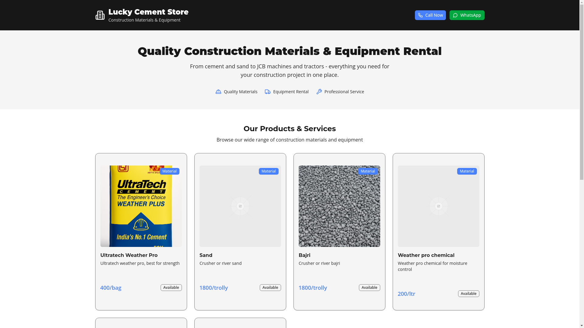 website screenshot of https://construction-store.pages.dev/