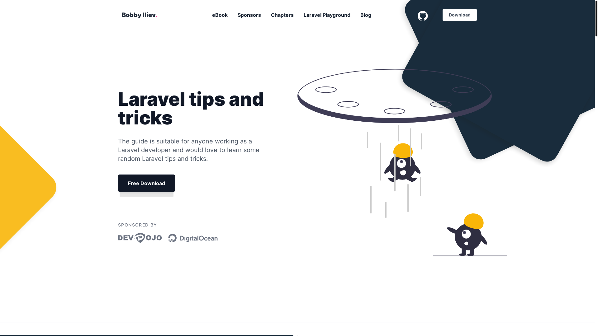 website screenshot of https://laravel-tips-and-tricks-ebook.pages.dev/