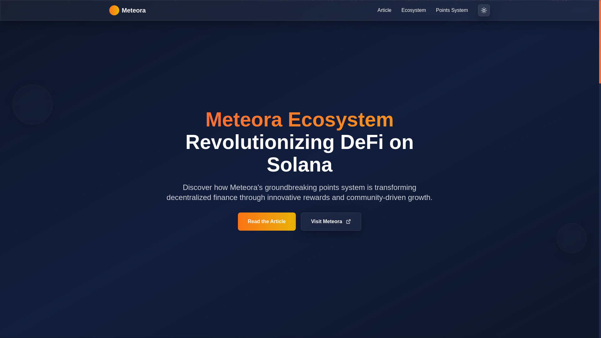 website screenshot of https://app-meteora.world/