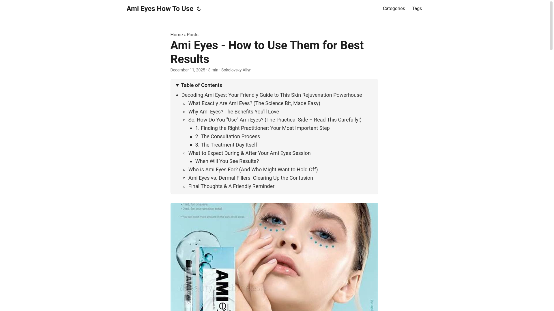 website screenshot of https://amieyeshowtouse.pages.dev/