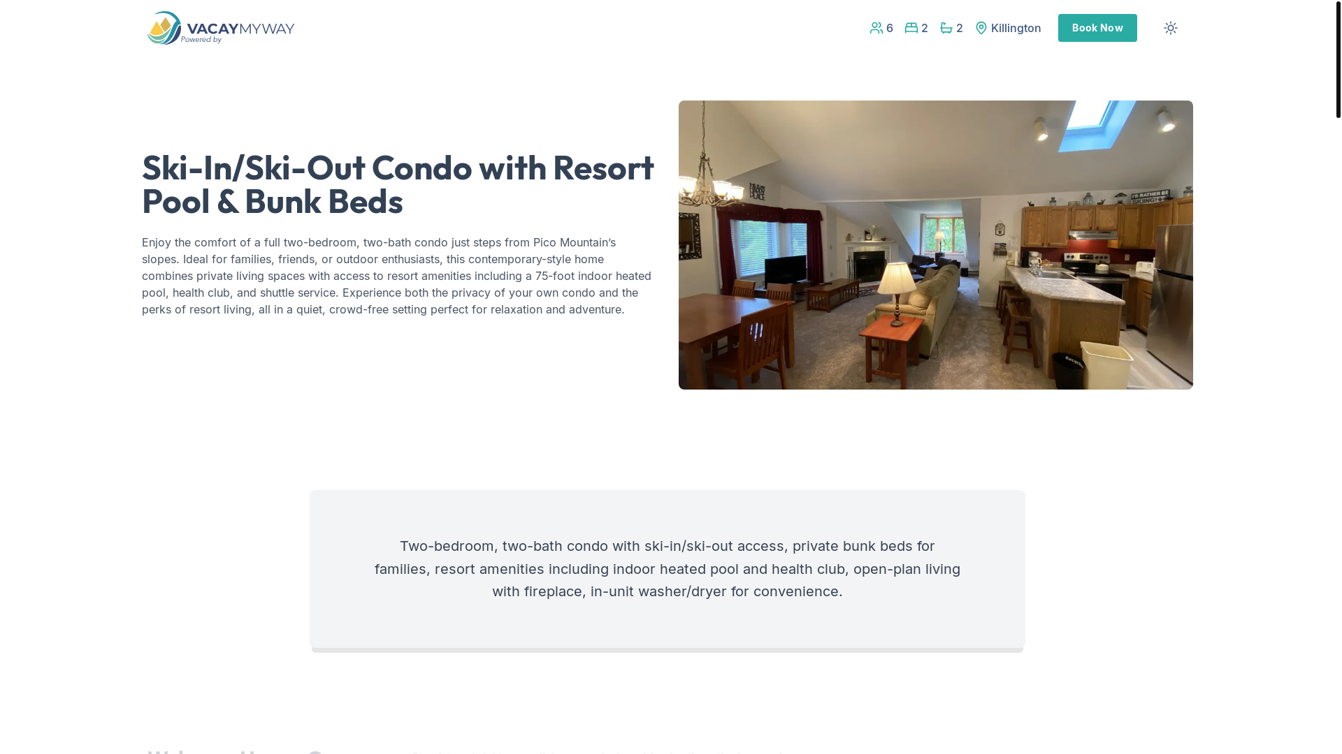 website screenshot of https://rushkillington.vacations/