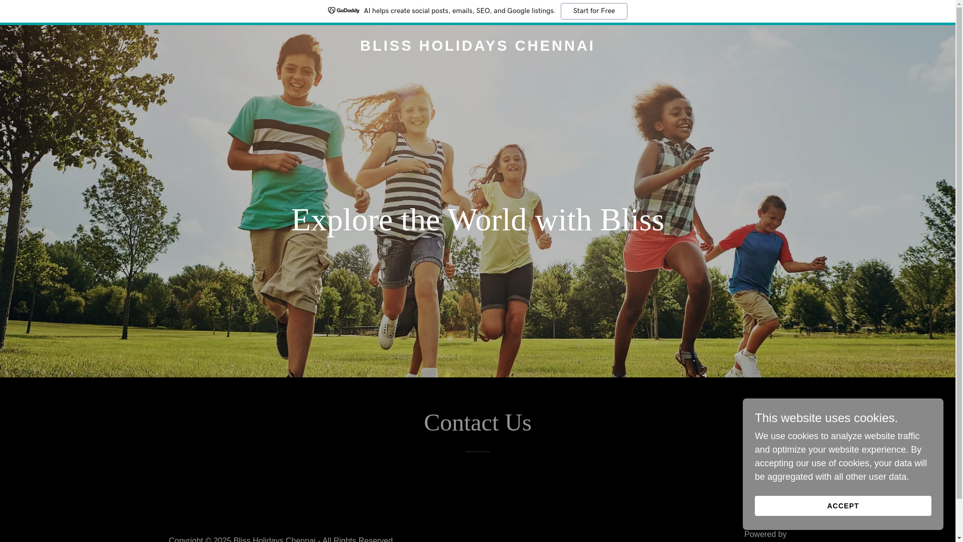 website screenshot of https://blissholidayschennai.com/