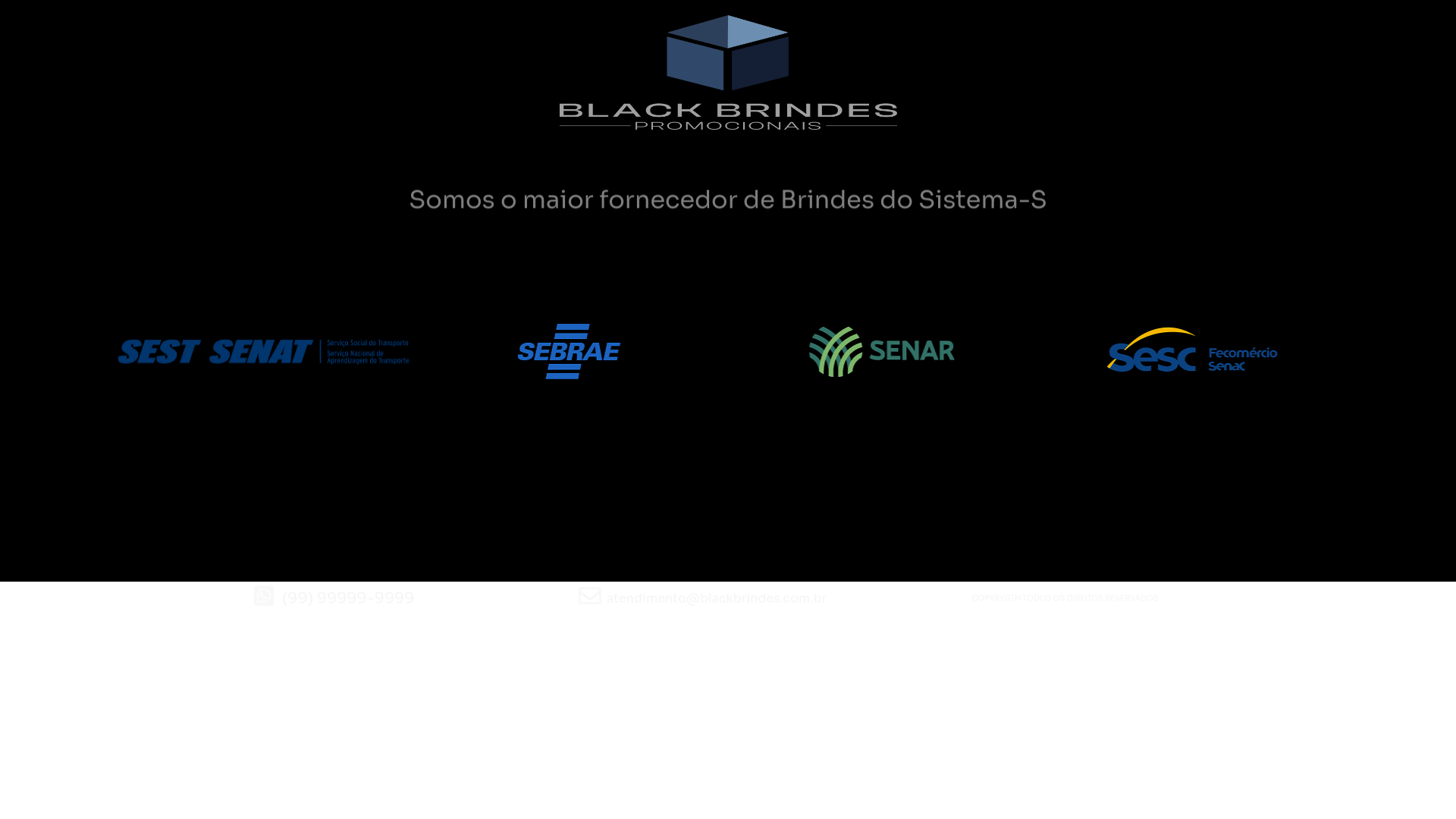 website screenshot of https://blackbrindes.com.br/