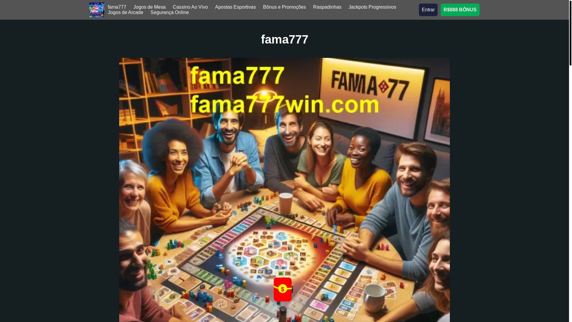 website screenshot of https://fama777win.com/