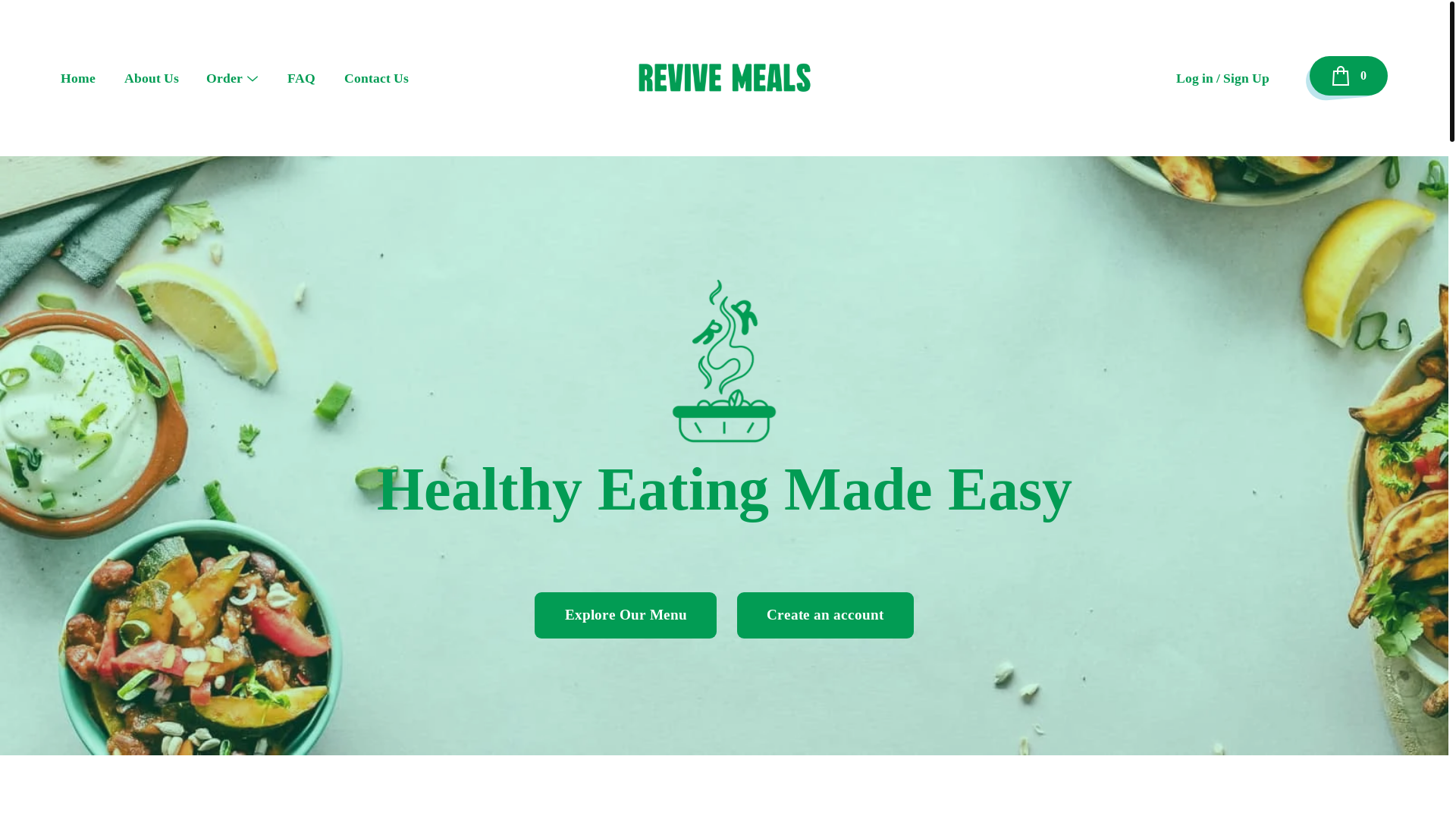 website screenshot of https://revivemeals.ca/