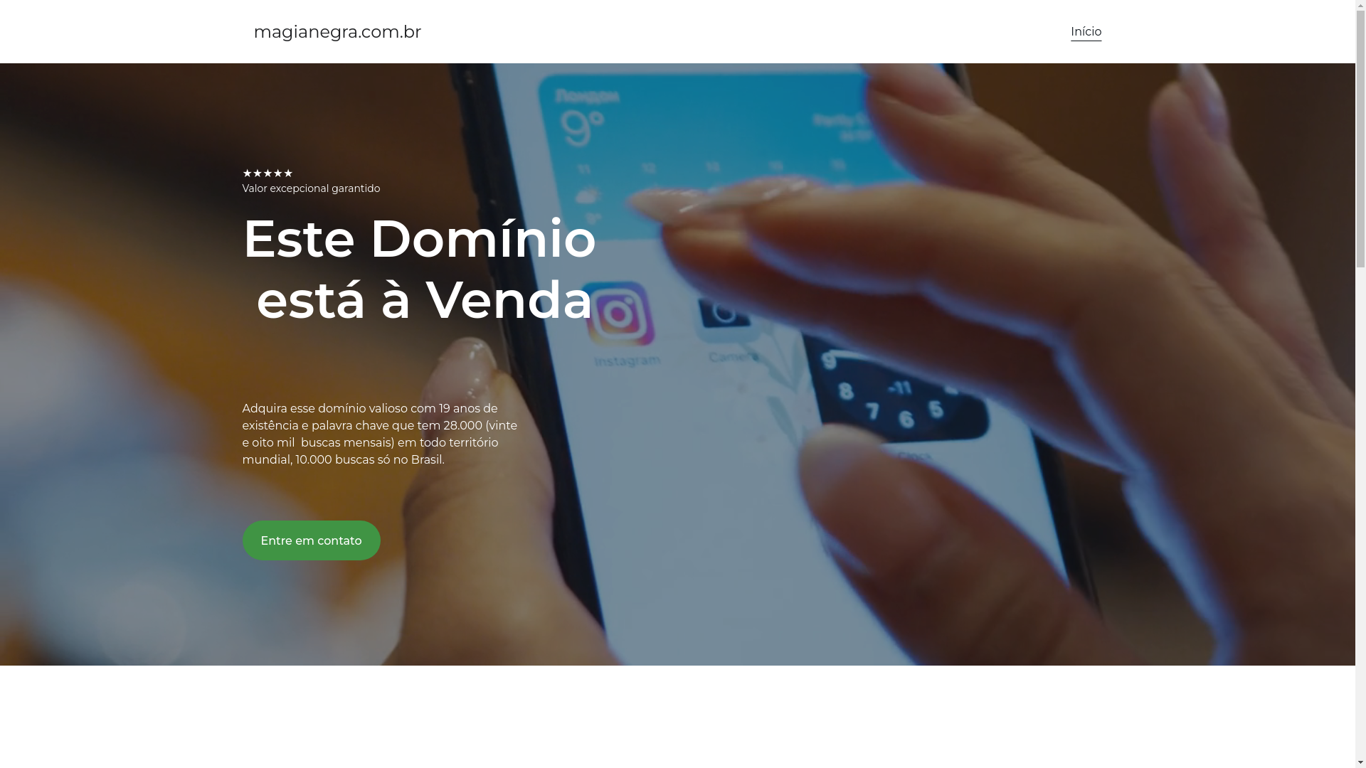website screenshot of https://magianegra.com.br/