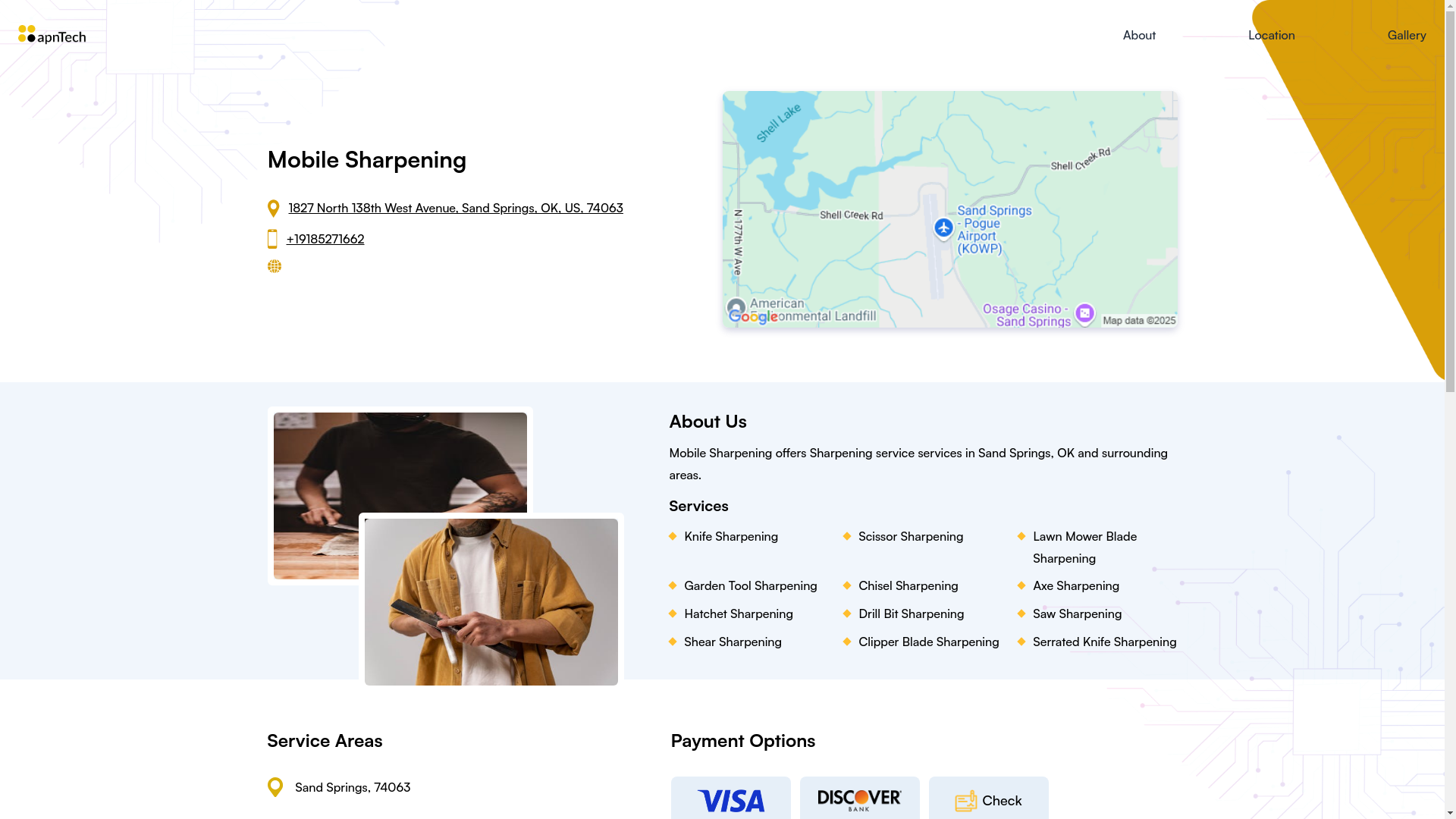 website screenshot of https://mobilesharpening.online/
