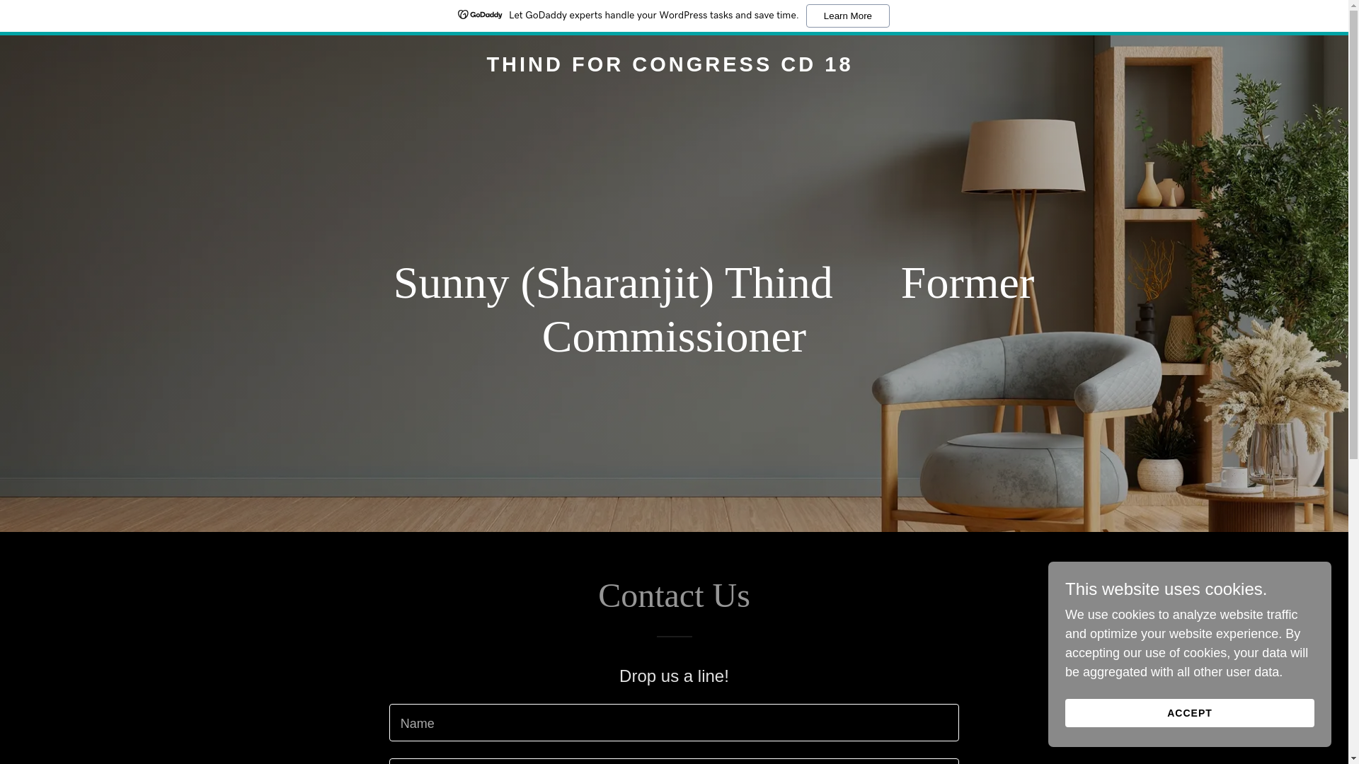 website screenshot of https://thindforcongress.com/