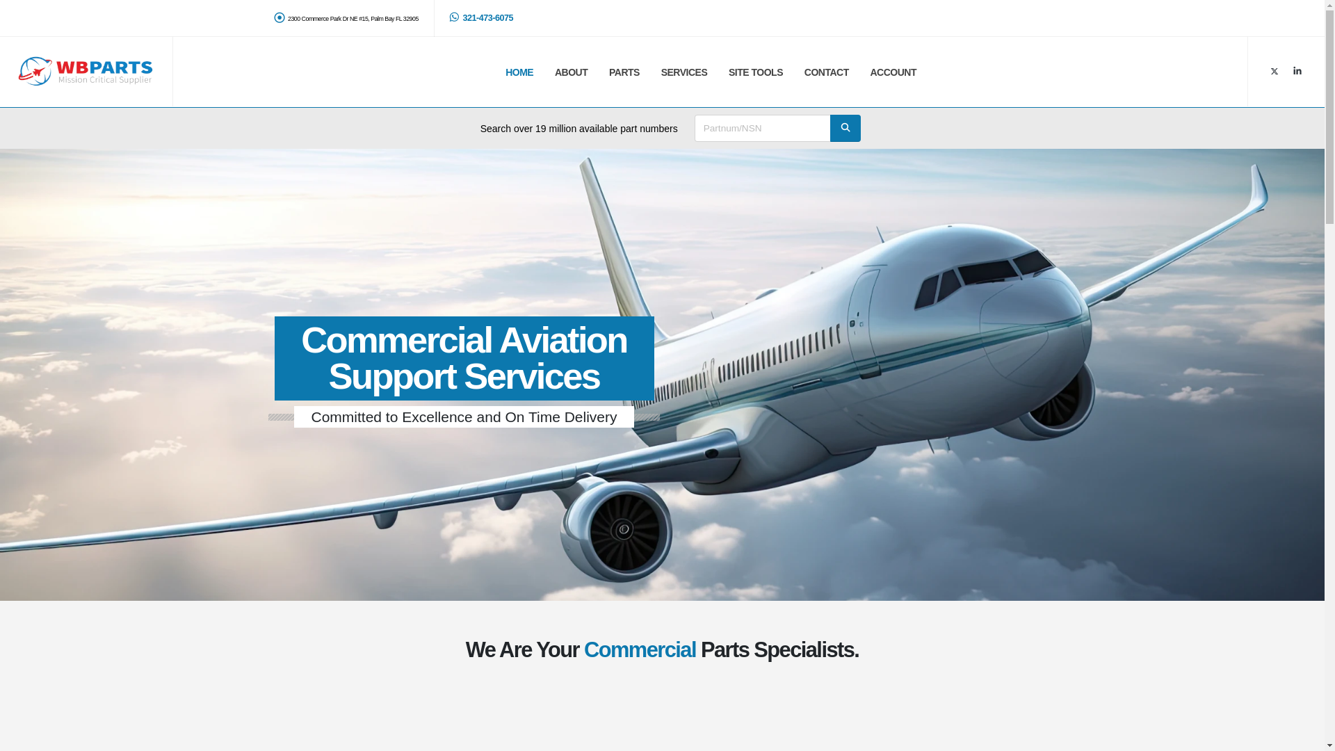 website screenshot of https://wbparts.com/