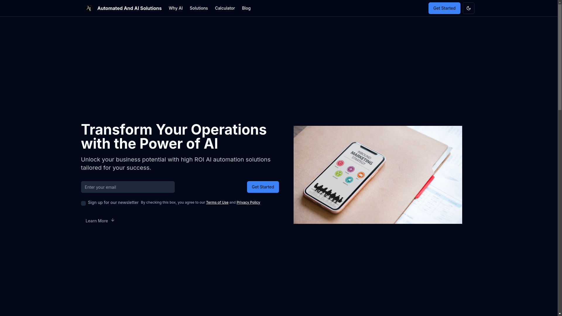 website screenshot of https://automated-and-ai-solutions.pages.dev/