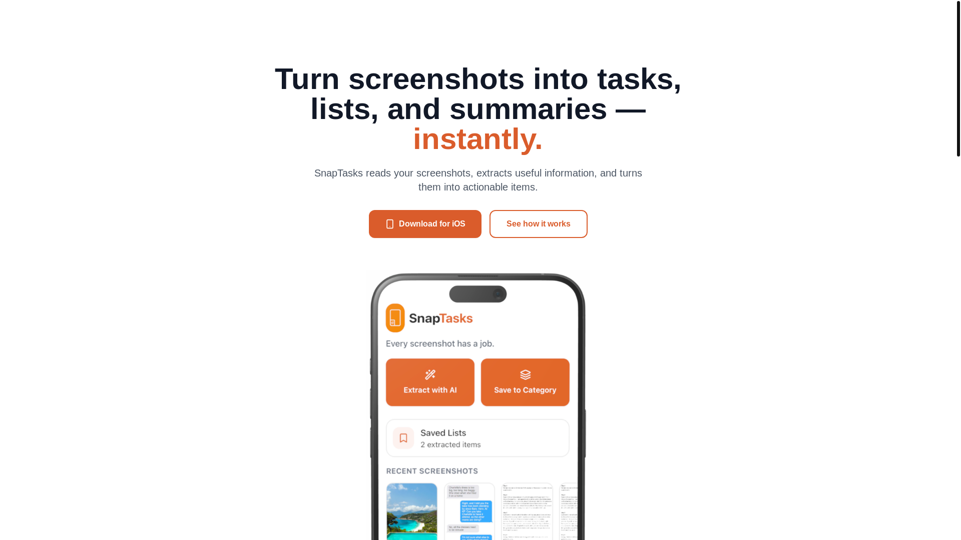 website screenshot of https://snaptasks.co/