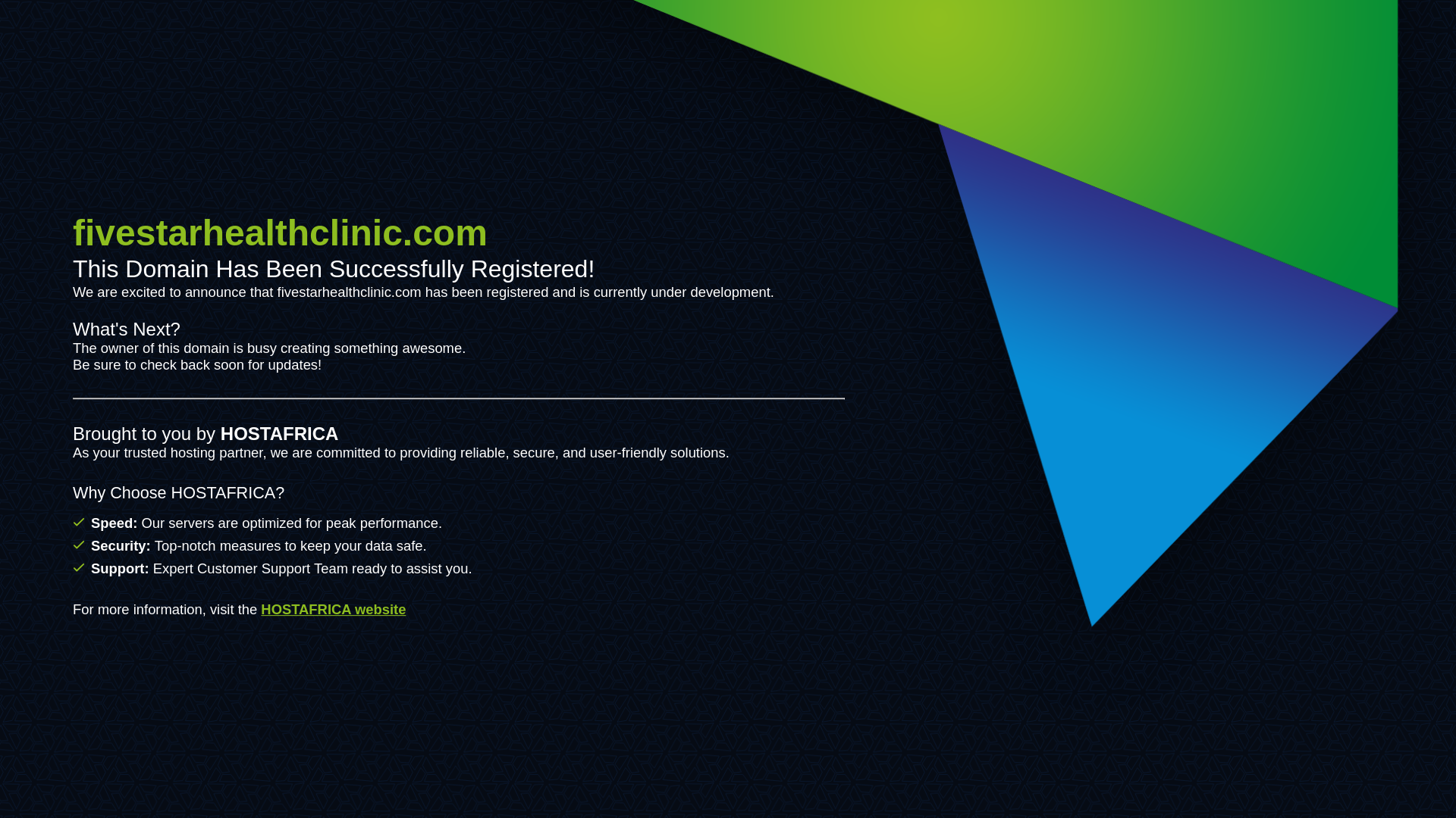 website screenshot of https://fivestarhealthclinic.com/