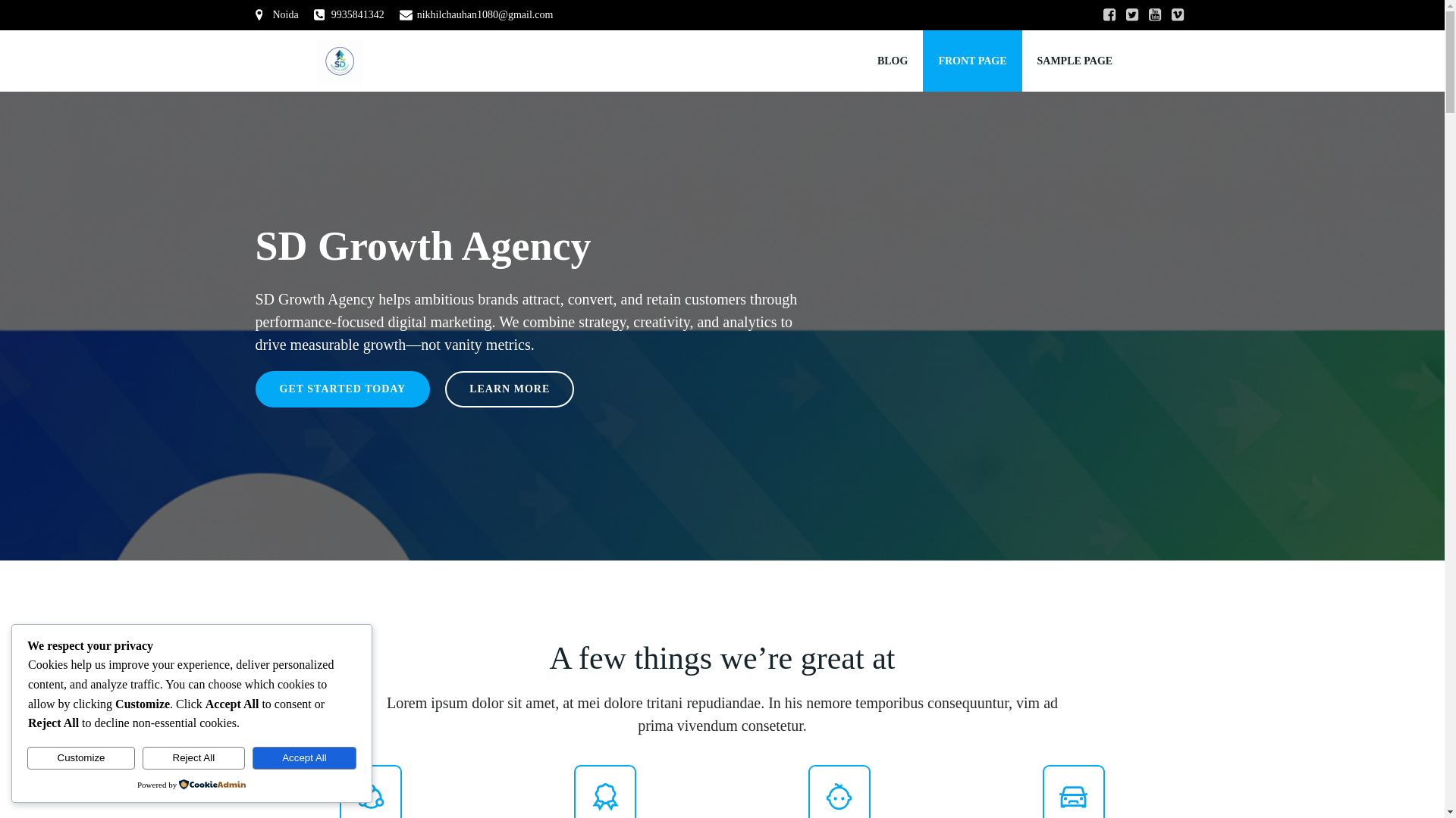 website screenshot of https://sdgrowthagency.in/
