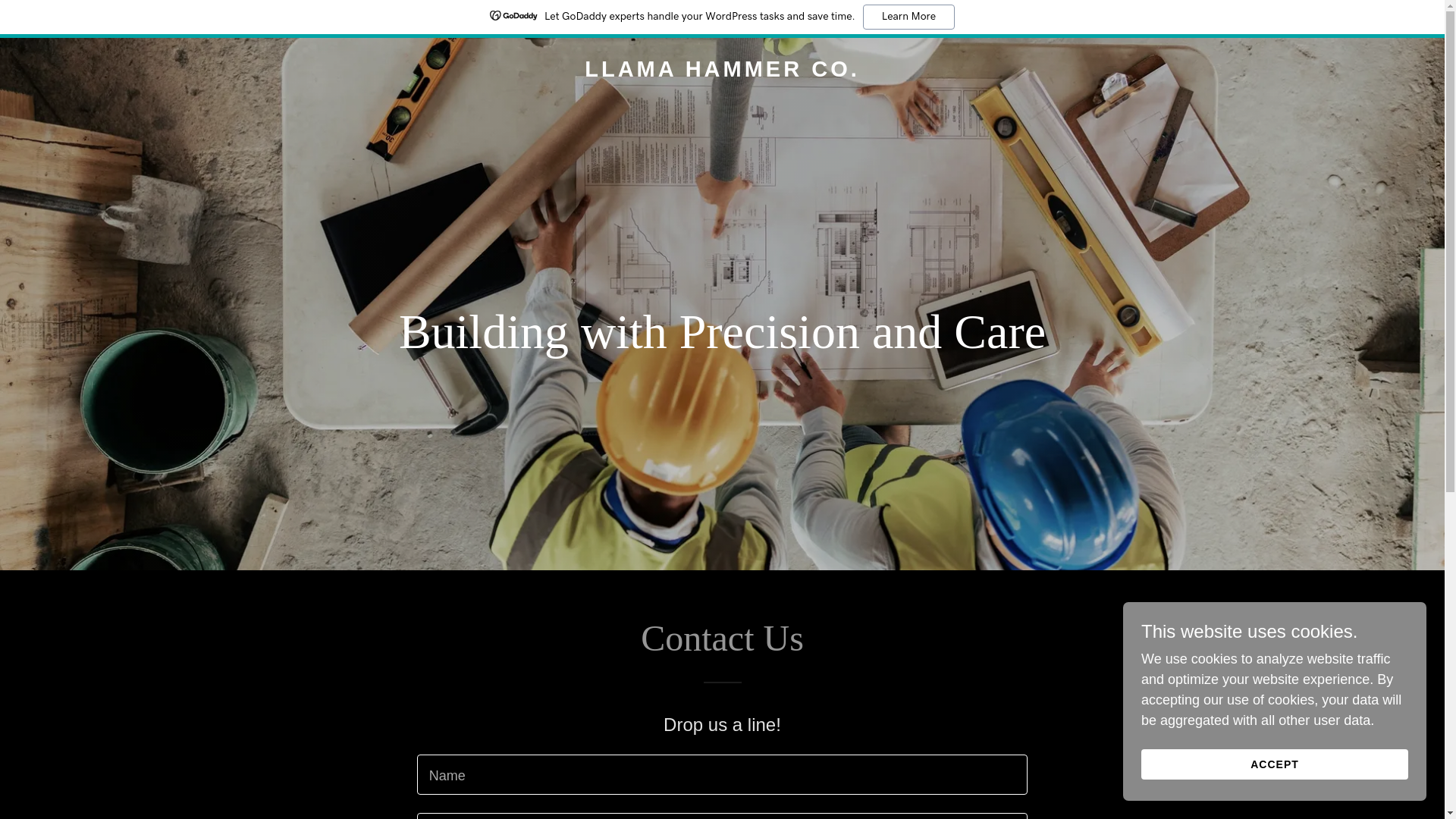 website screenshot of https://llamahammerco.com/