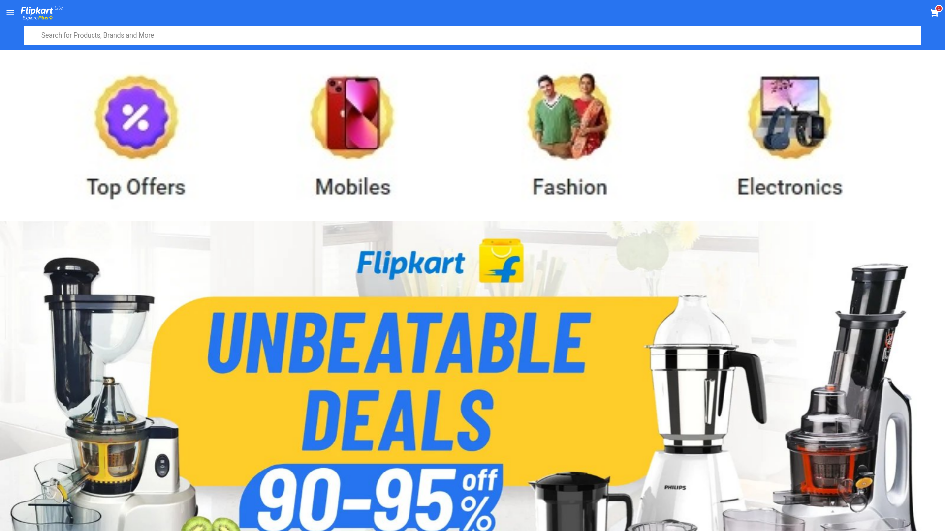 website screenshot of https://flipyart.shop/
