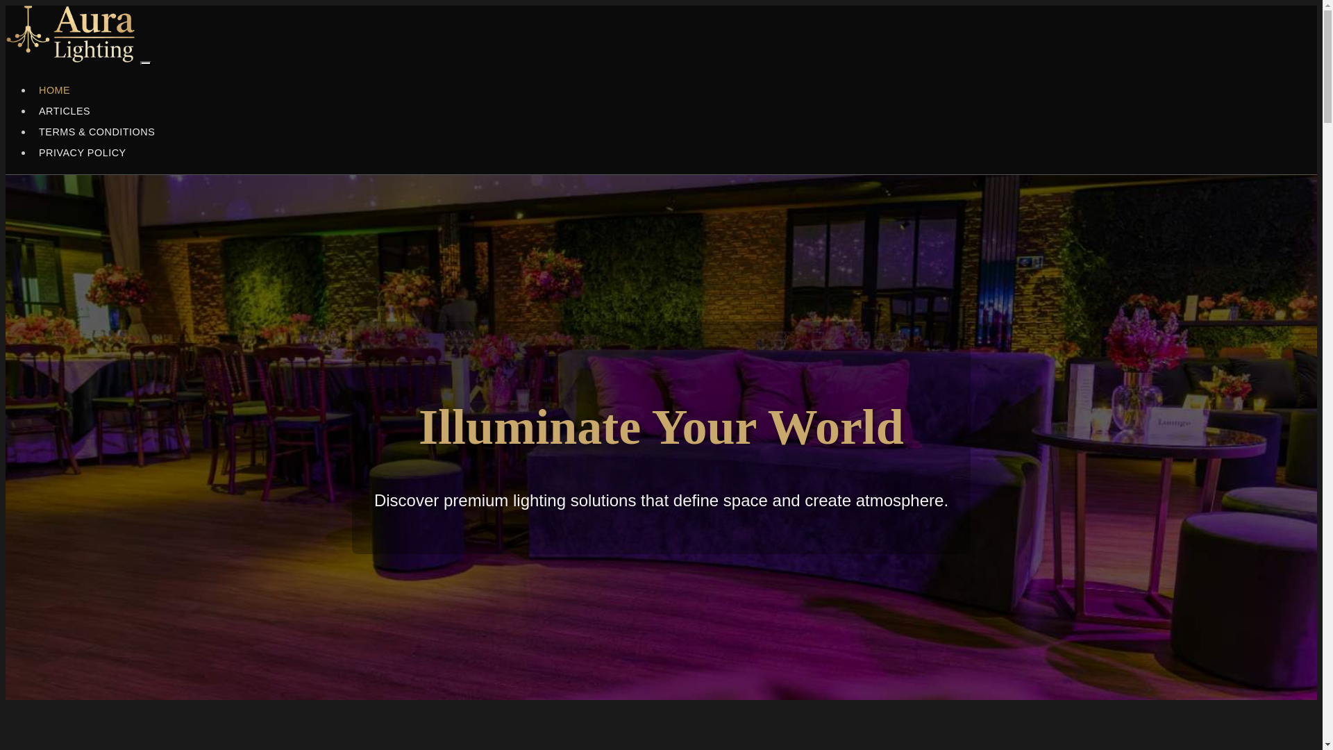 website screenshot of https://auralighting.space/