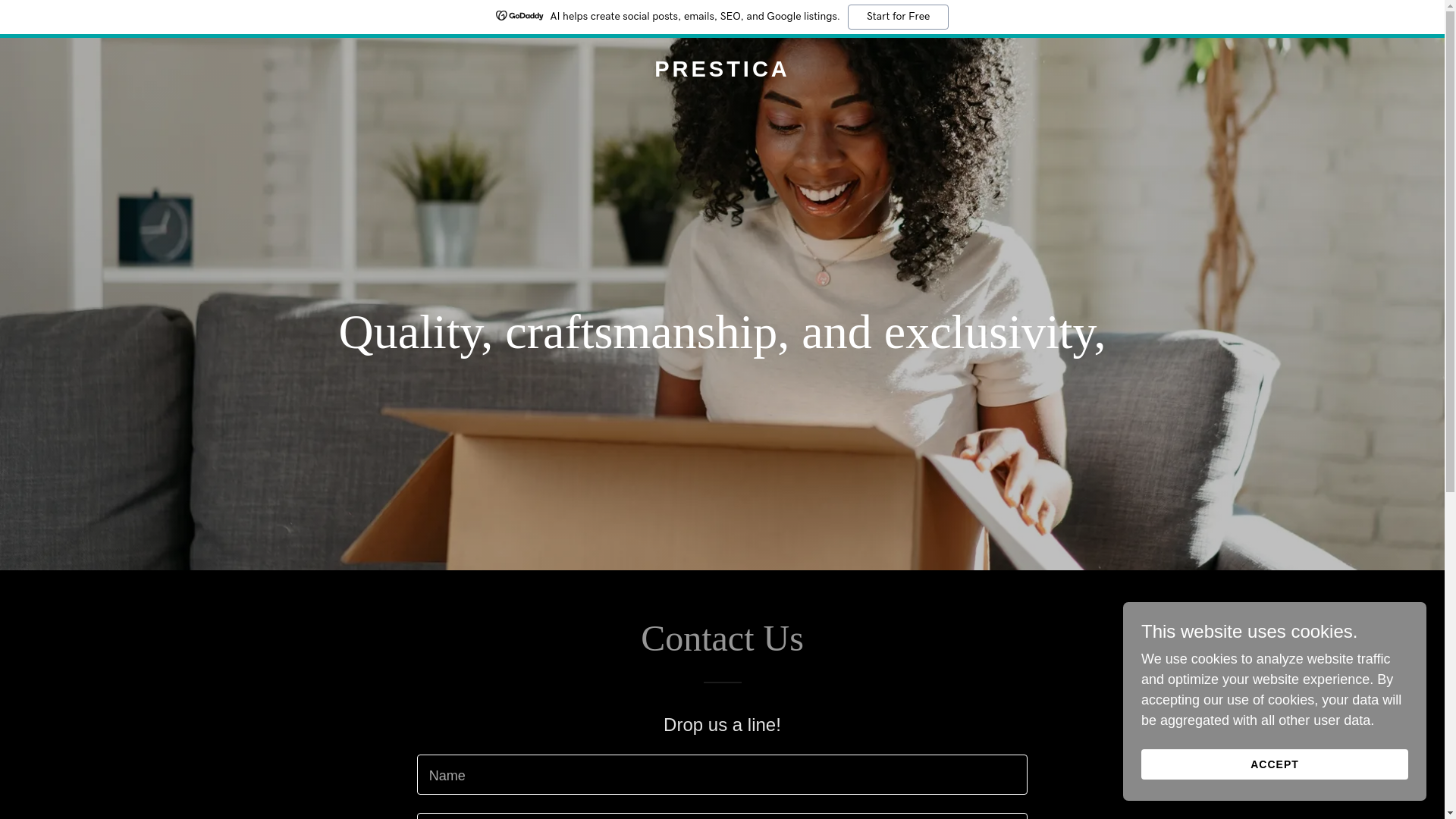 website screenshot of https://prestica.store/