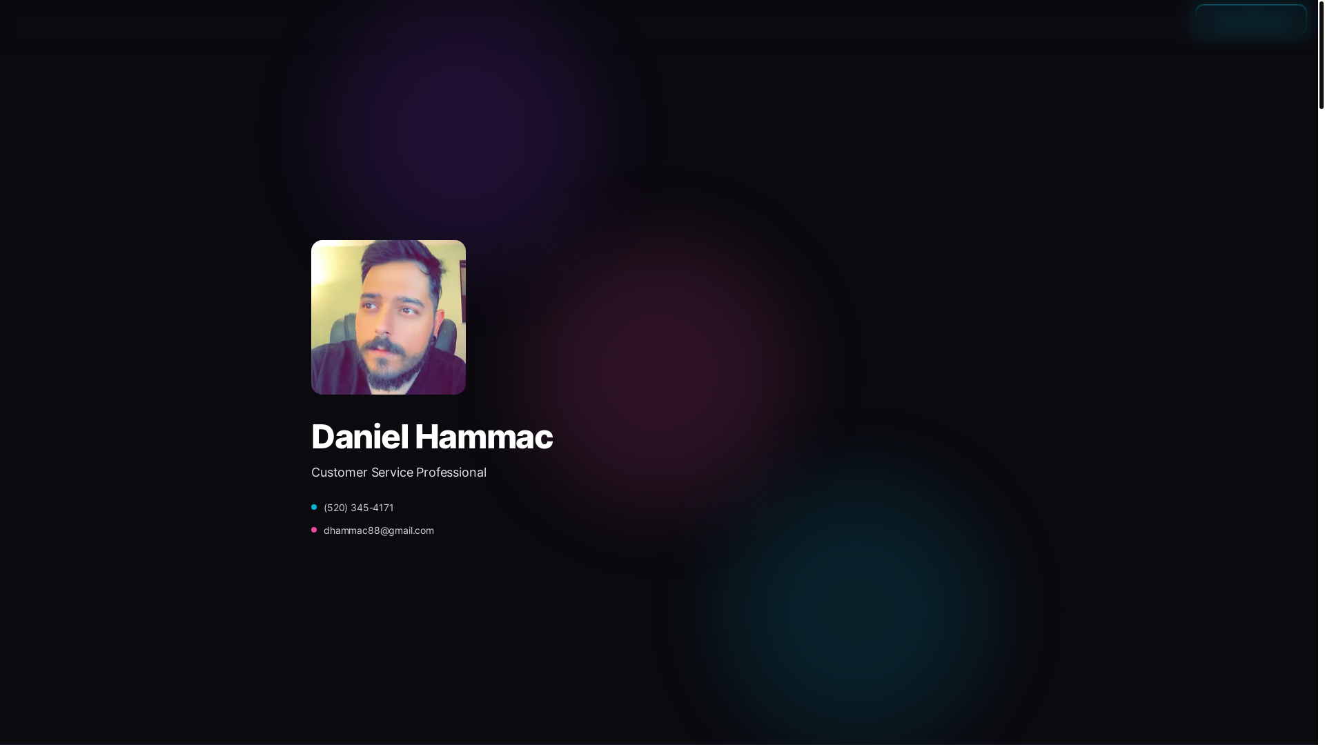 website screenshot of https://danielhammac.com/