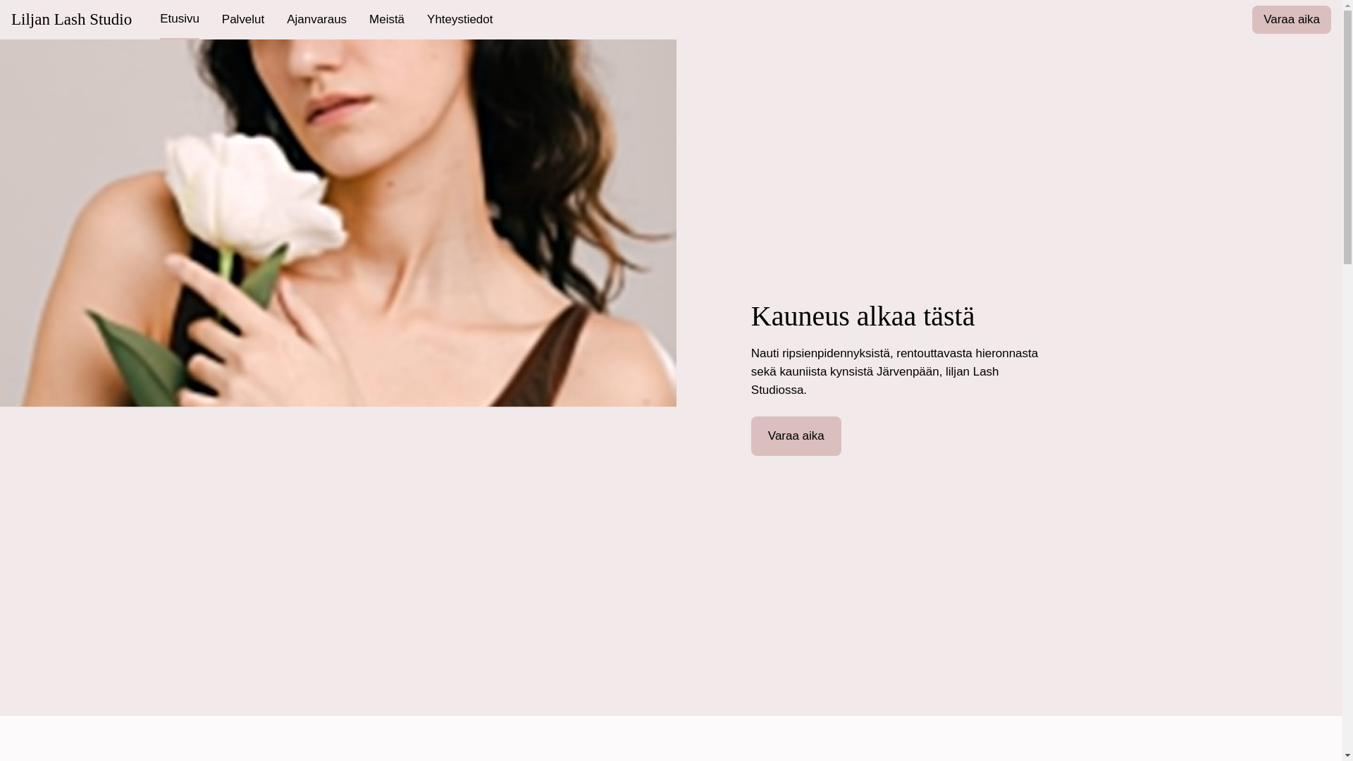 website screenshot of https://liljanlashsstudio.fi/