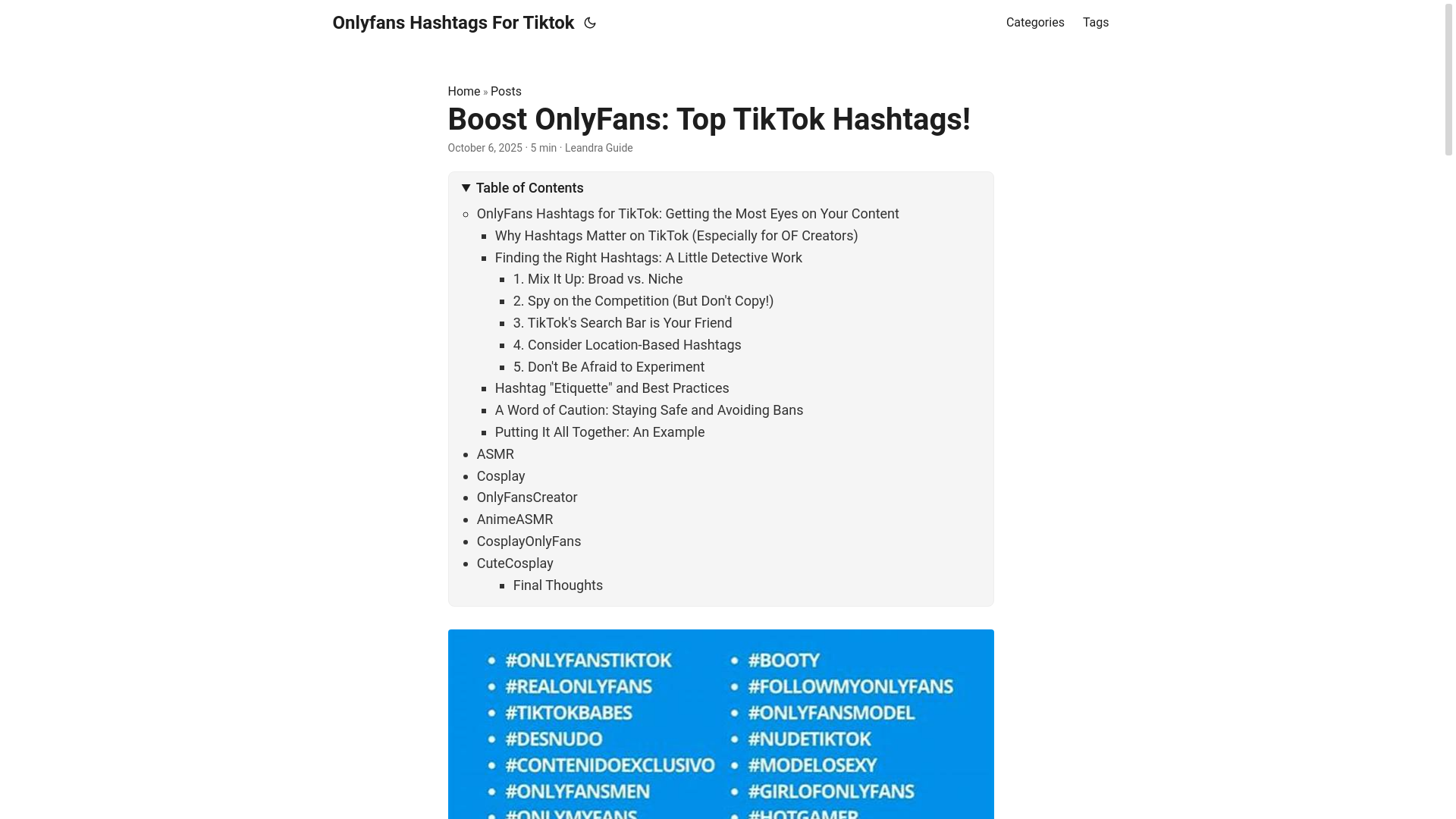website screenshot of https://onlyfans-hashtags-for-tiktok.pages.dev/