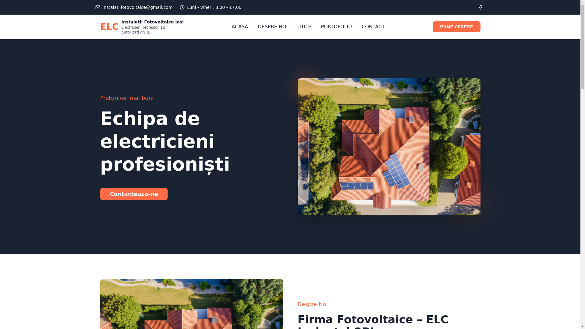 website screenshot of https://instalatii-fotovoltaice.pages.dev/