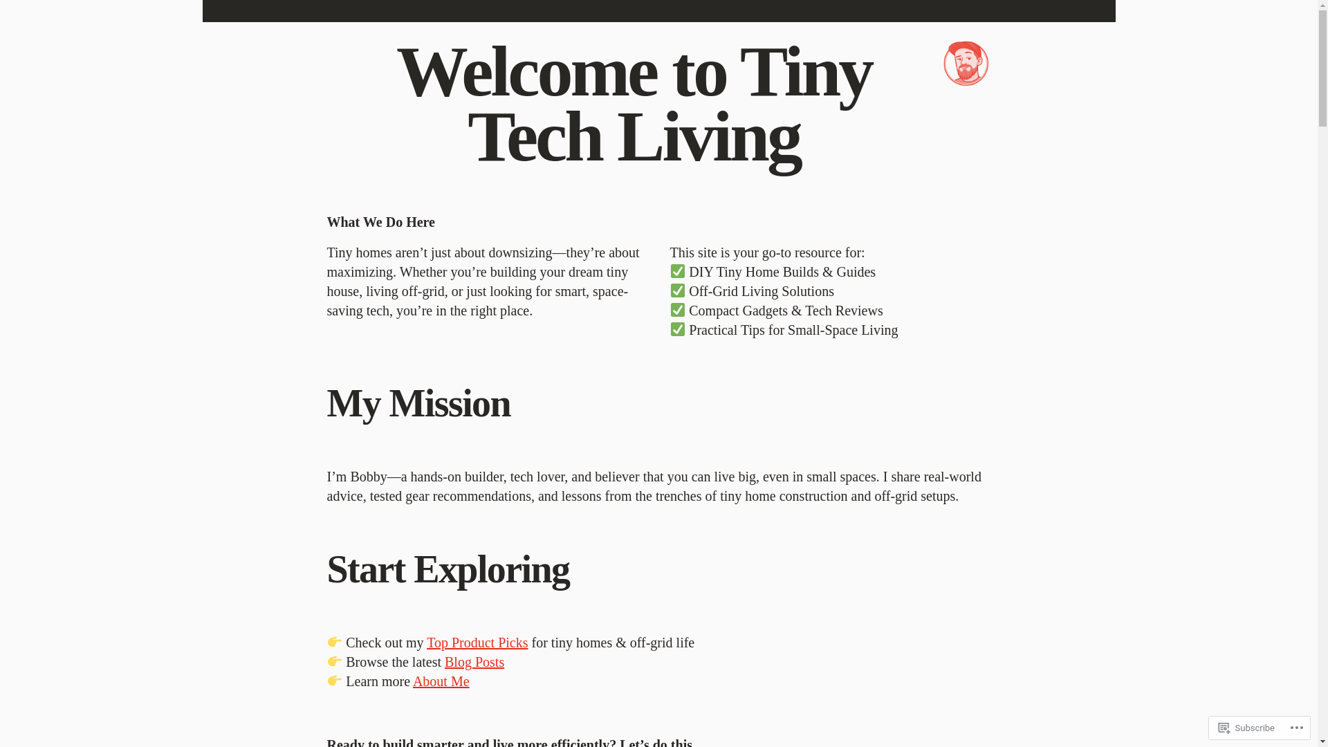 website screenshot of https://tinytechliving.com/