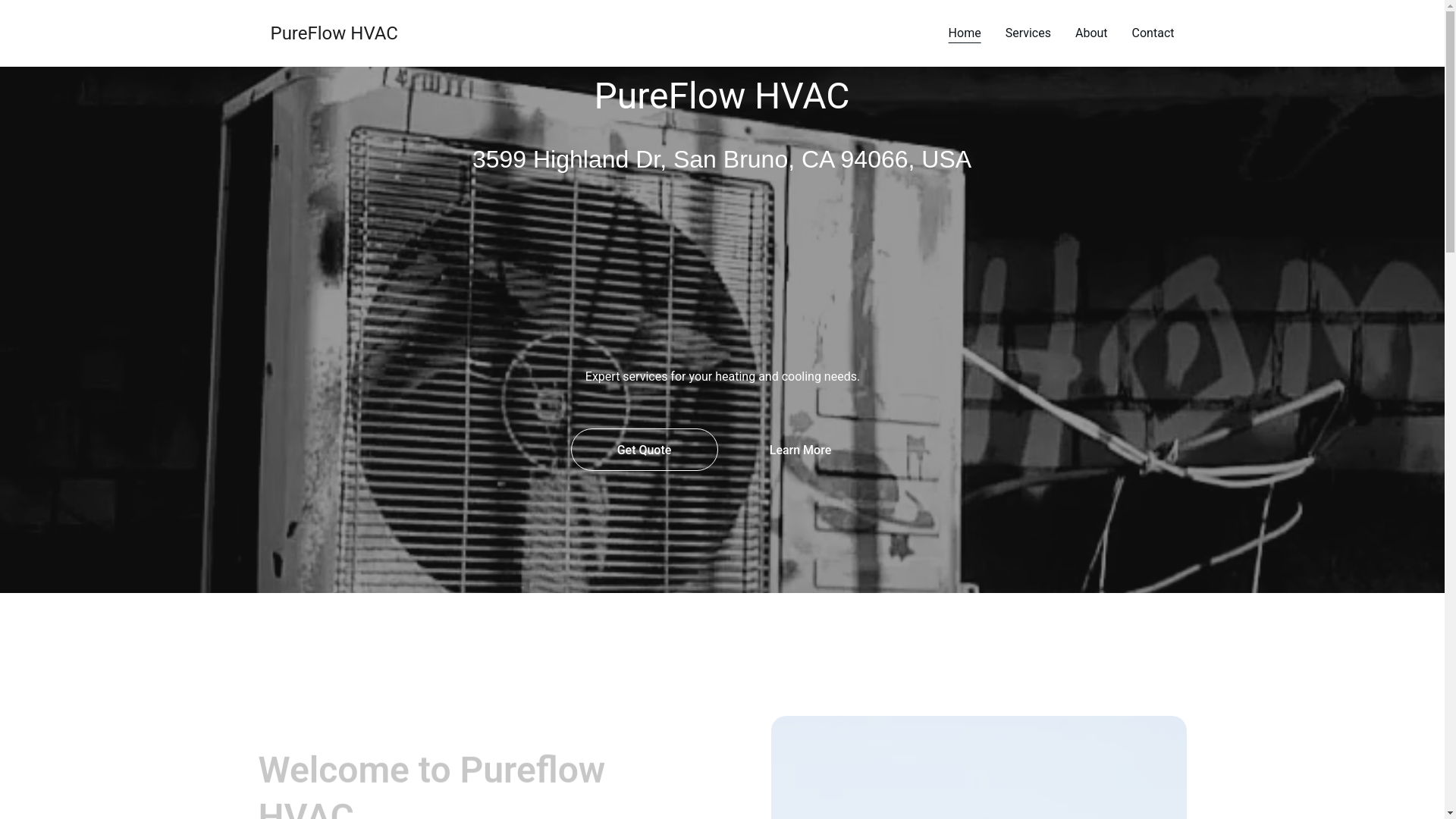 website screenshot of https://pureflowhvac.site/