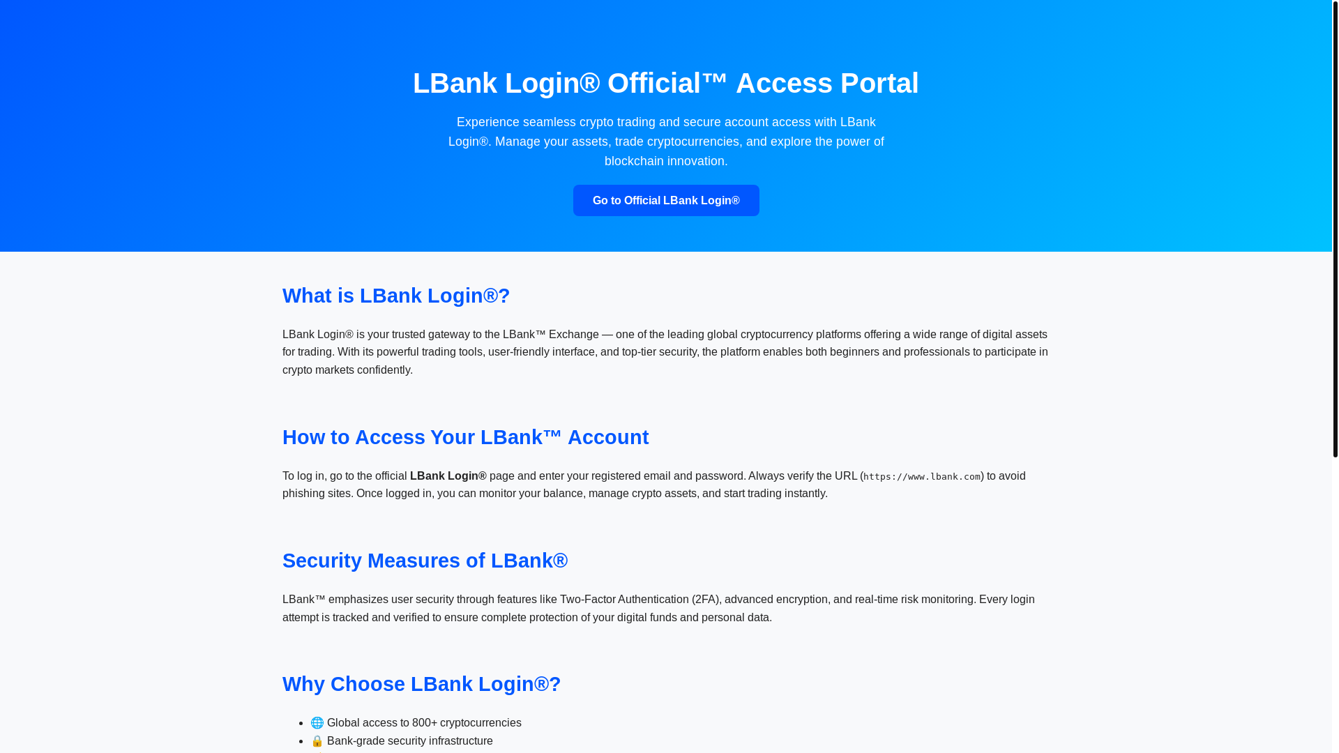 website screenshot of https://sso-lbank.pages.dev/