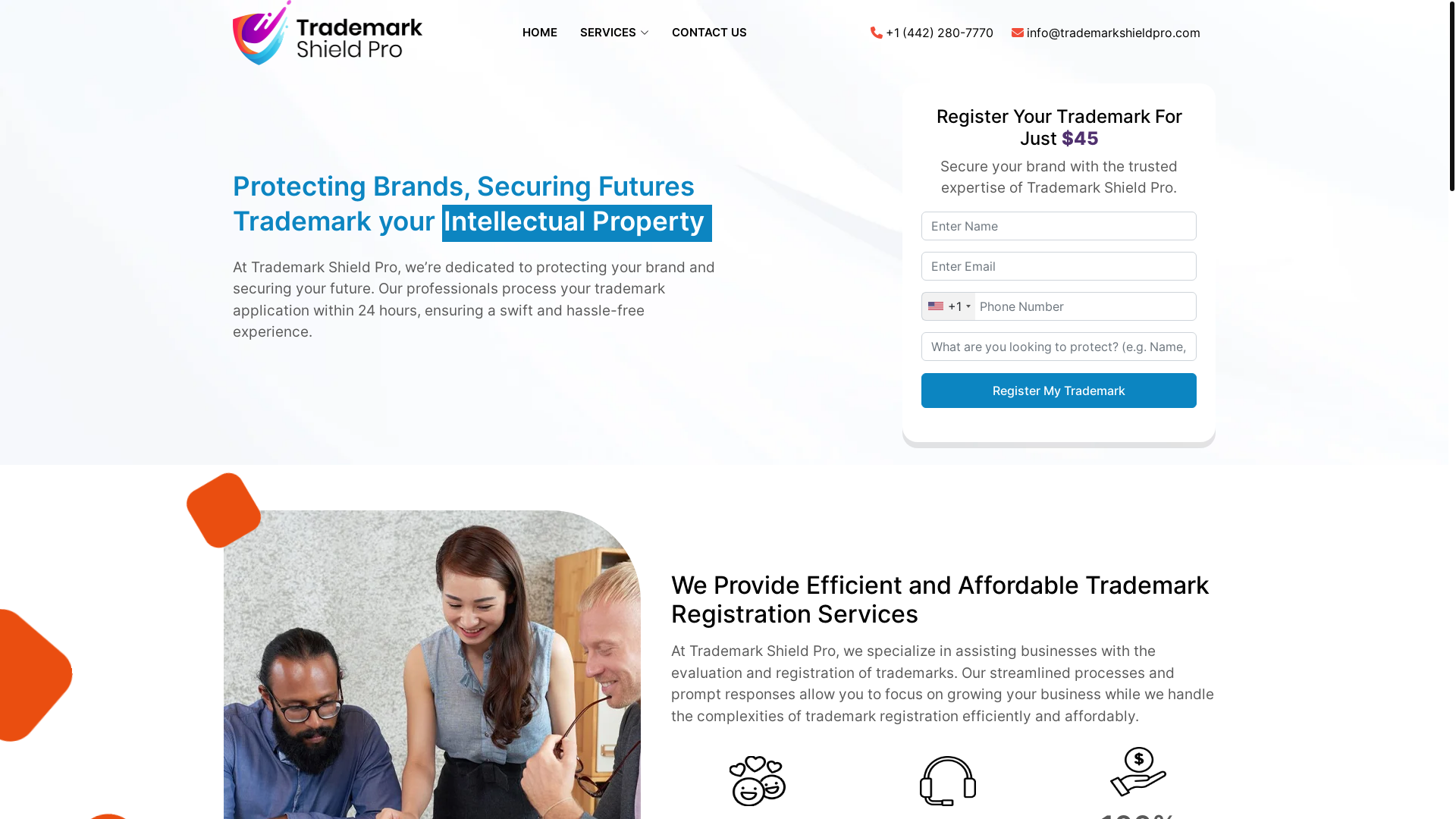 website screenshot of https://ustrademarkshieldpro.com/