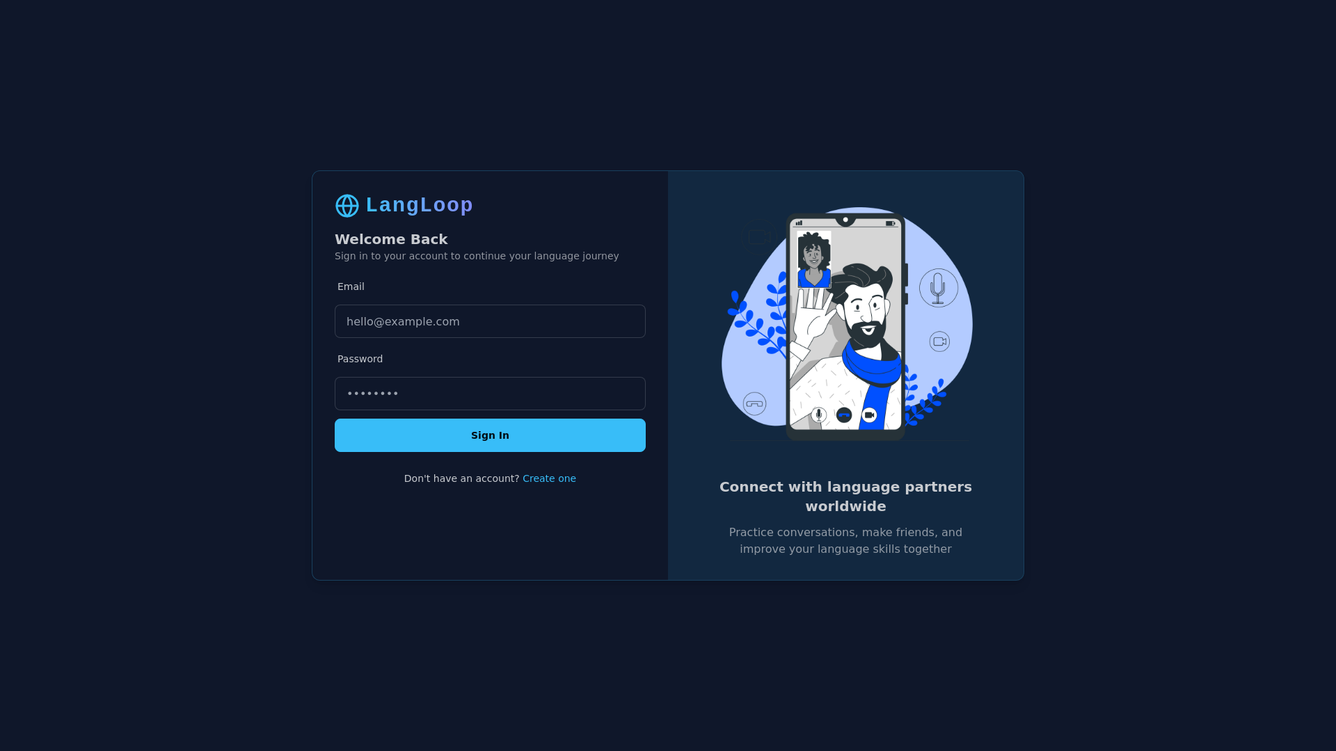 website screenshot of https://langloop-fe.pages.dev/