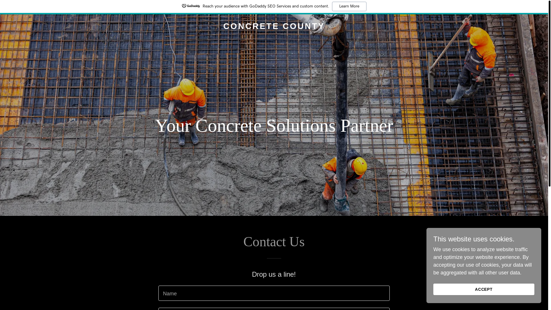 website screenshot of https://concretecounty.com/