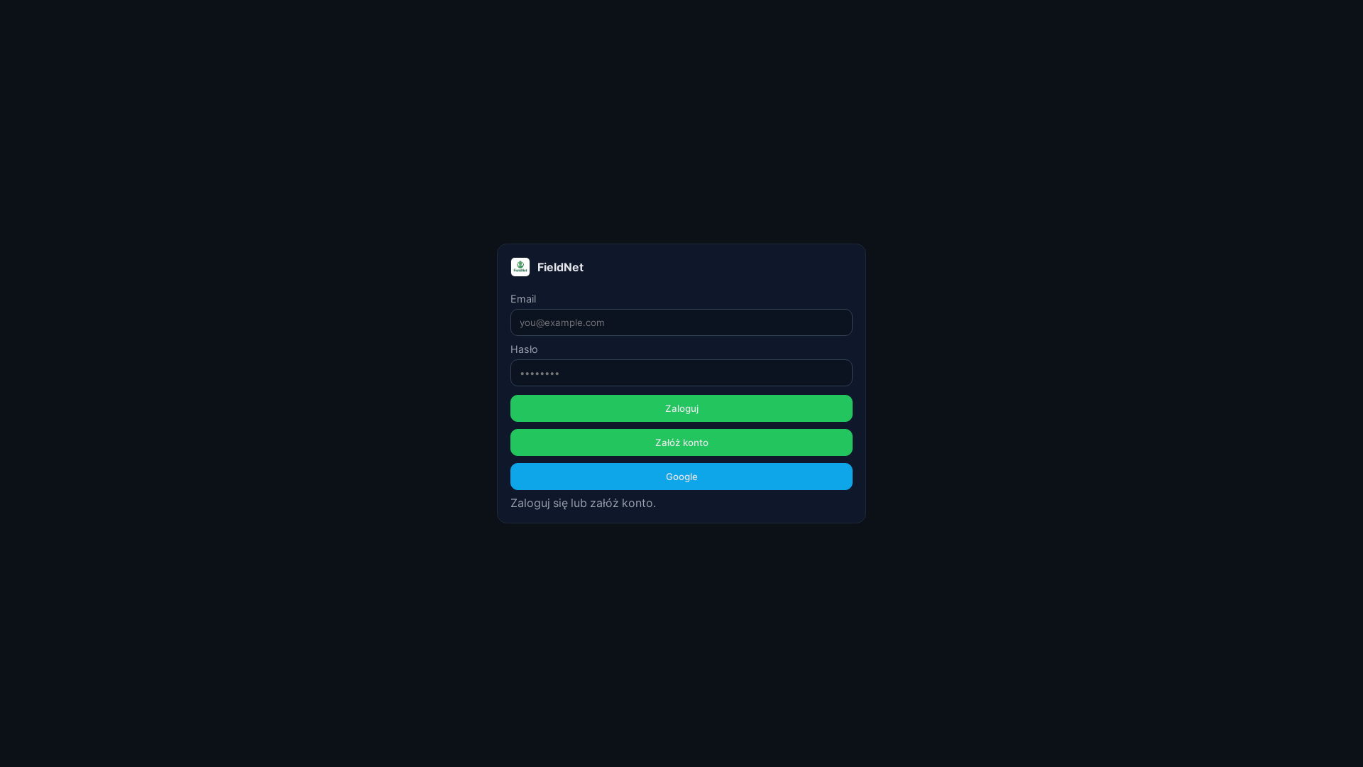 website screenshot of https://fieldnet.pl/