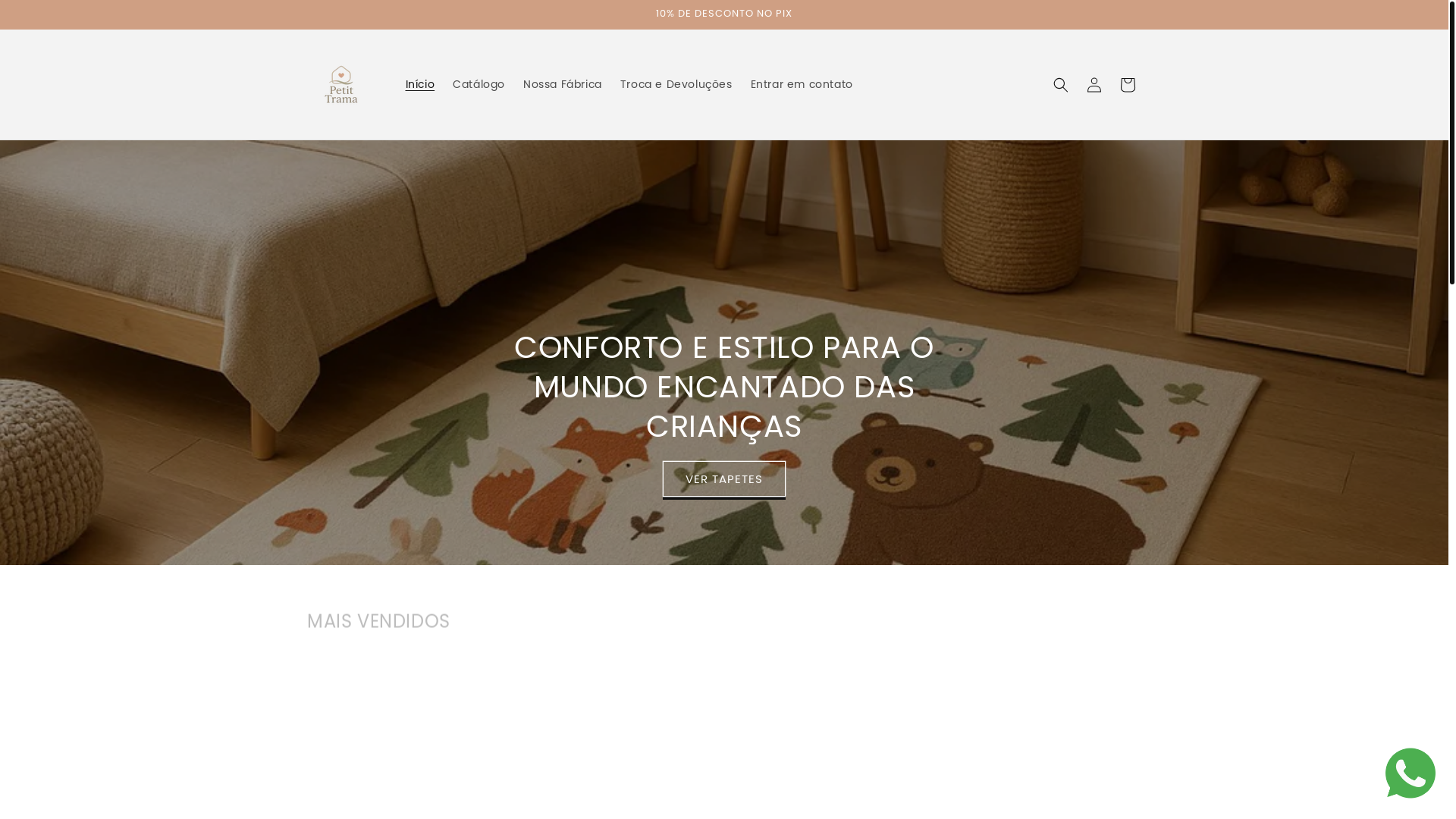 website screenshot of https://petittrama.com.br/
