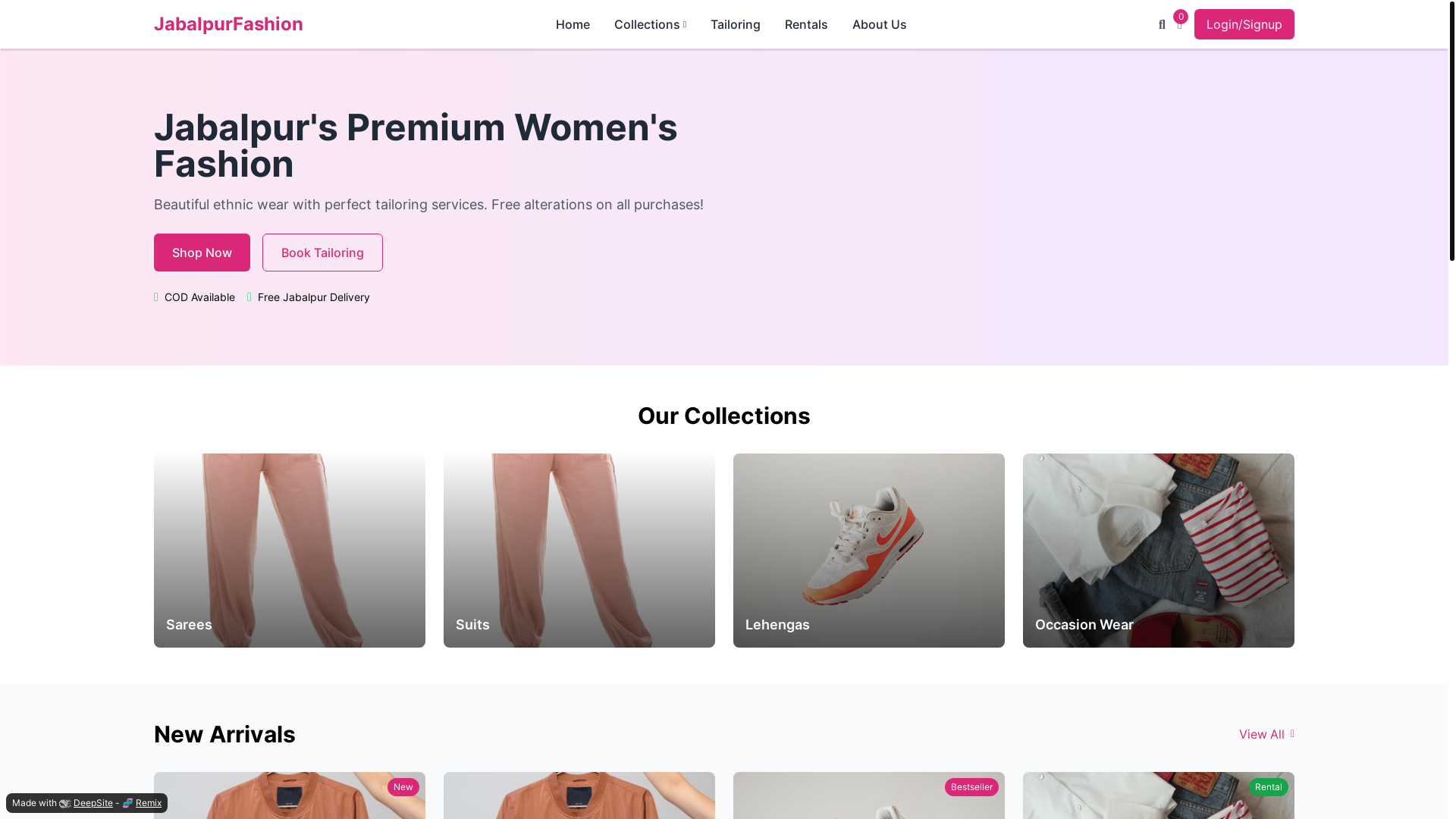 website screenshot of https://narifashion.pages.dev/
