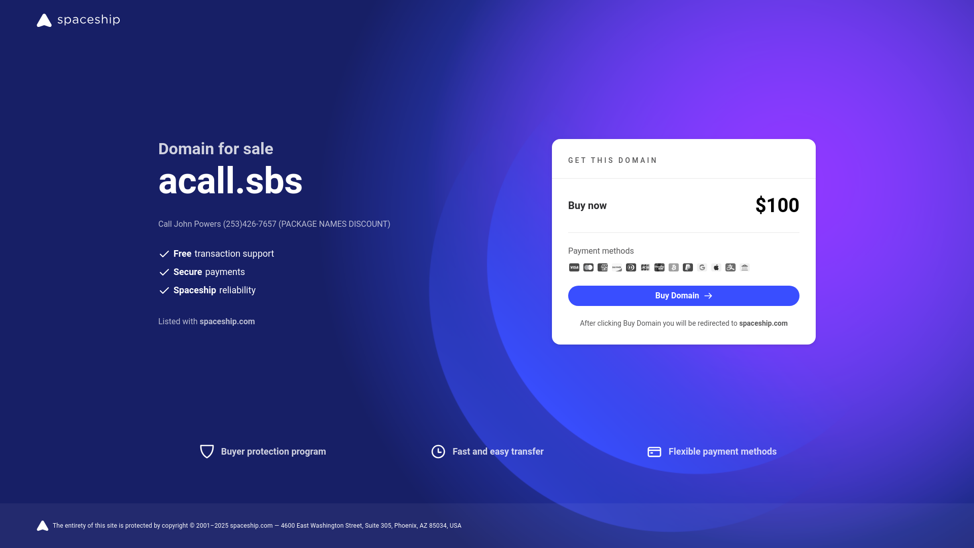 website screenshot of https://acall.sbs/