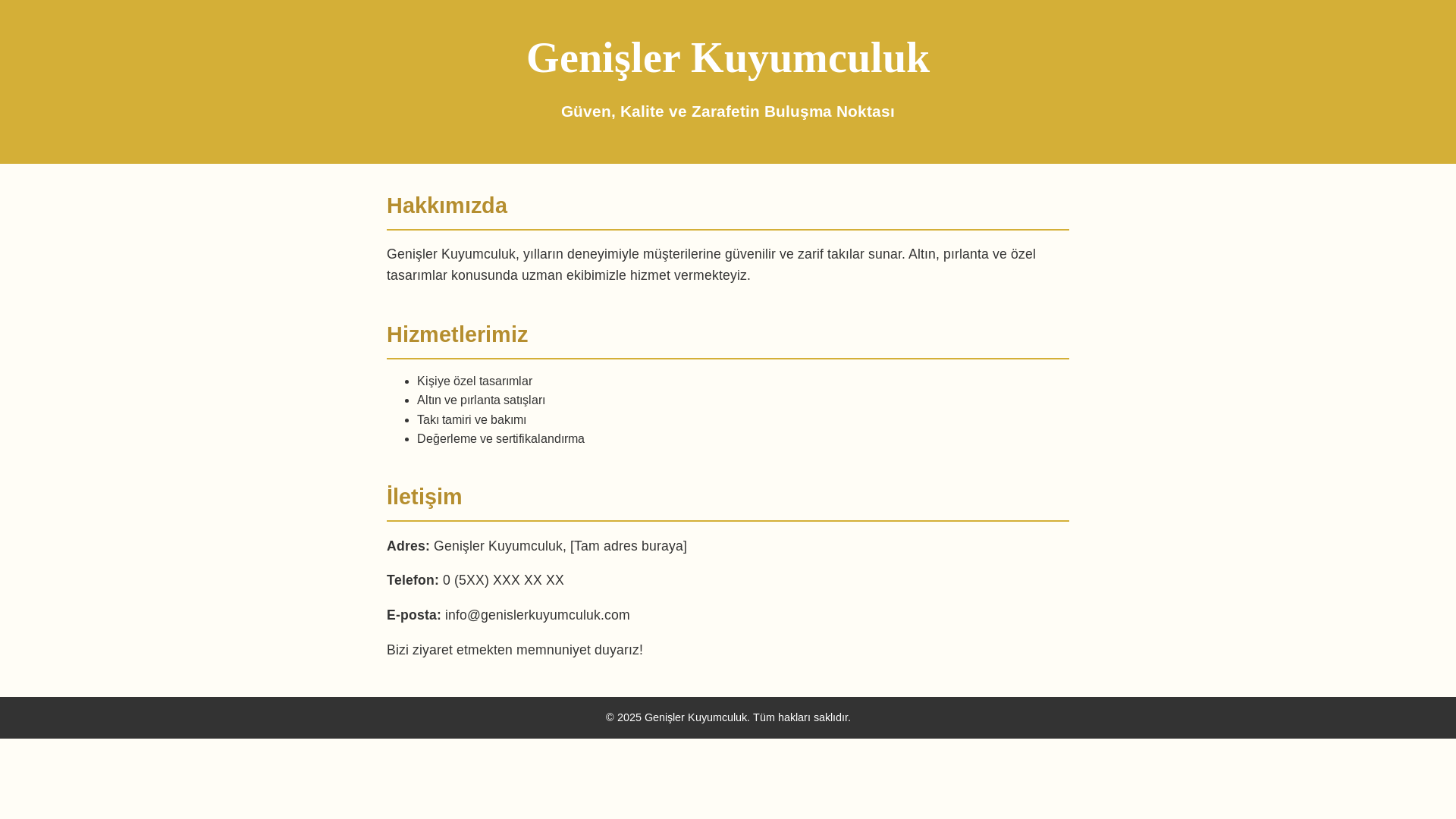 website screenshot of https://genislerkuyumculuk.com.tr/