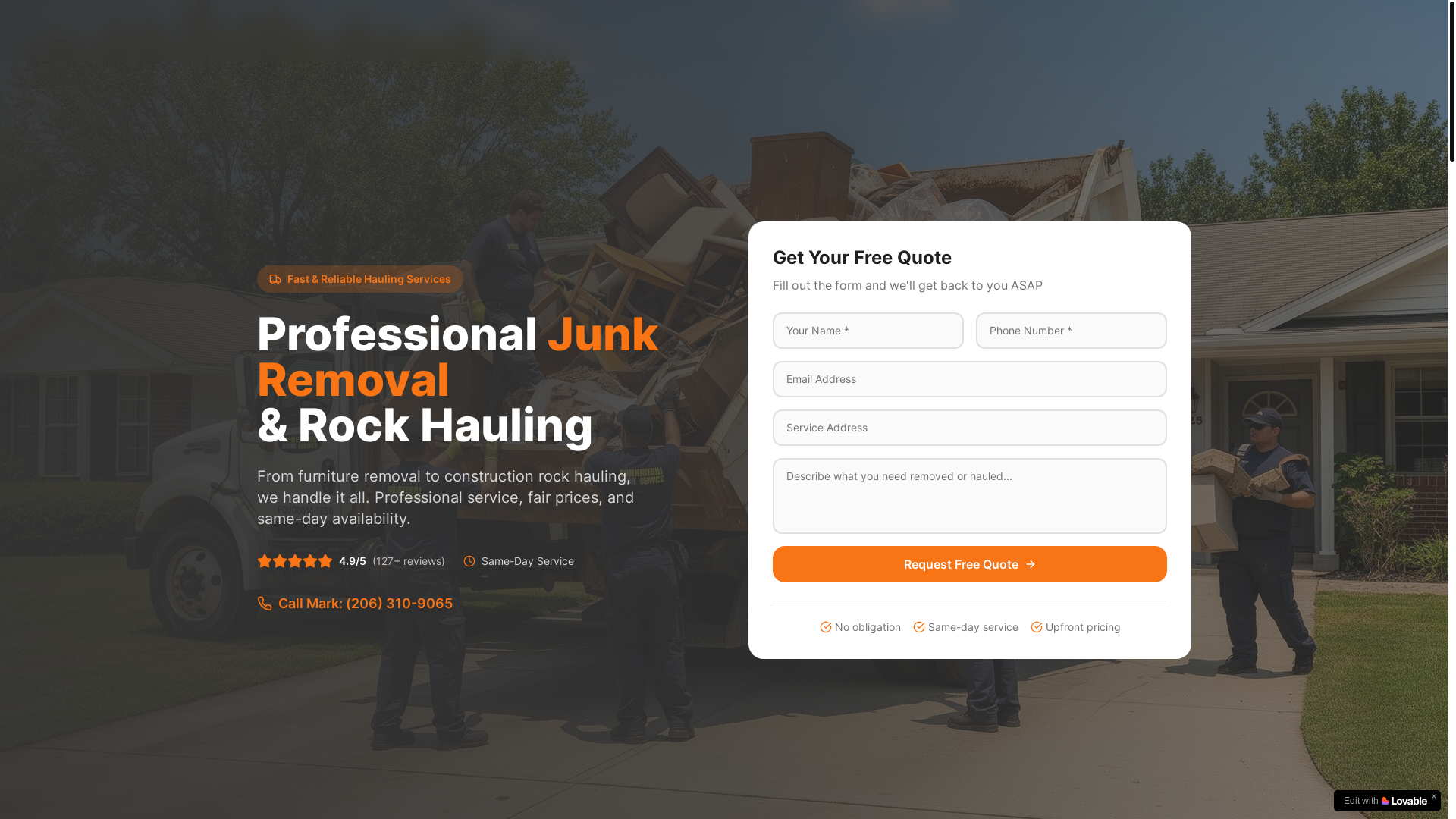 website screenshot of https://elitejunkremovaldtx.com/