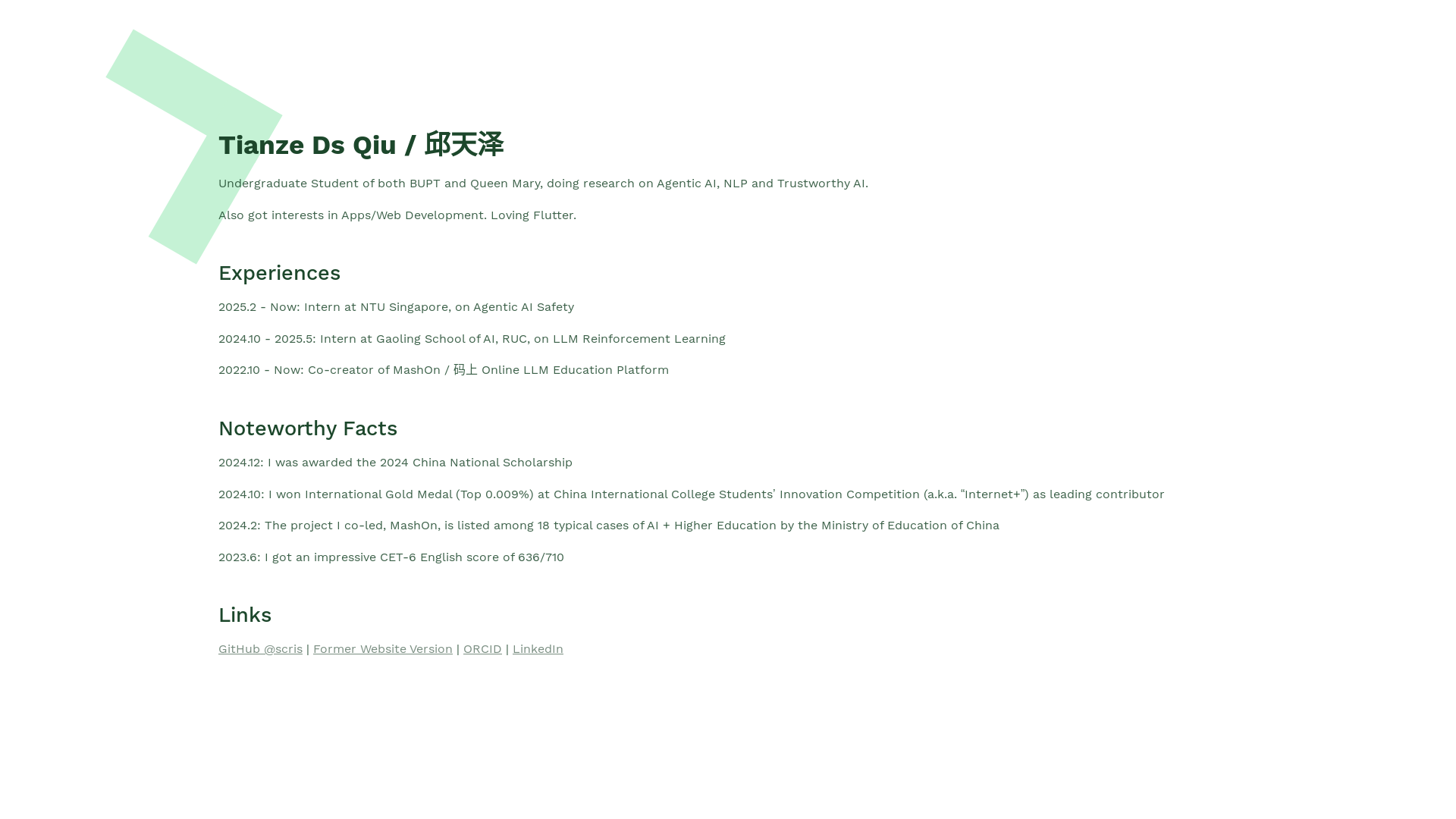 website screenshot of https://tianzeds.pages.dev/