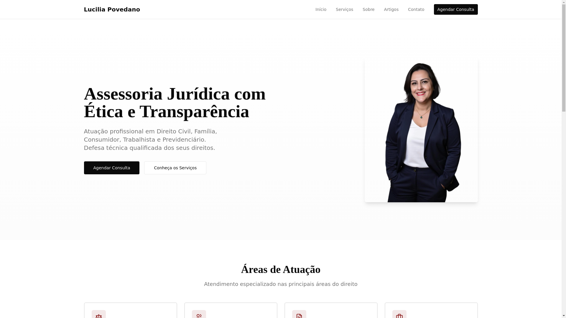 website screenshot of https://luciliapovedanoadvogados.com.br/