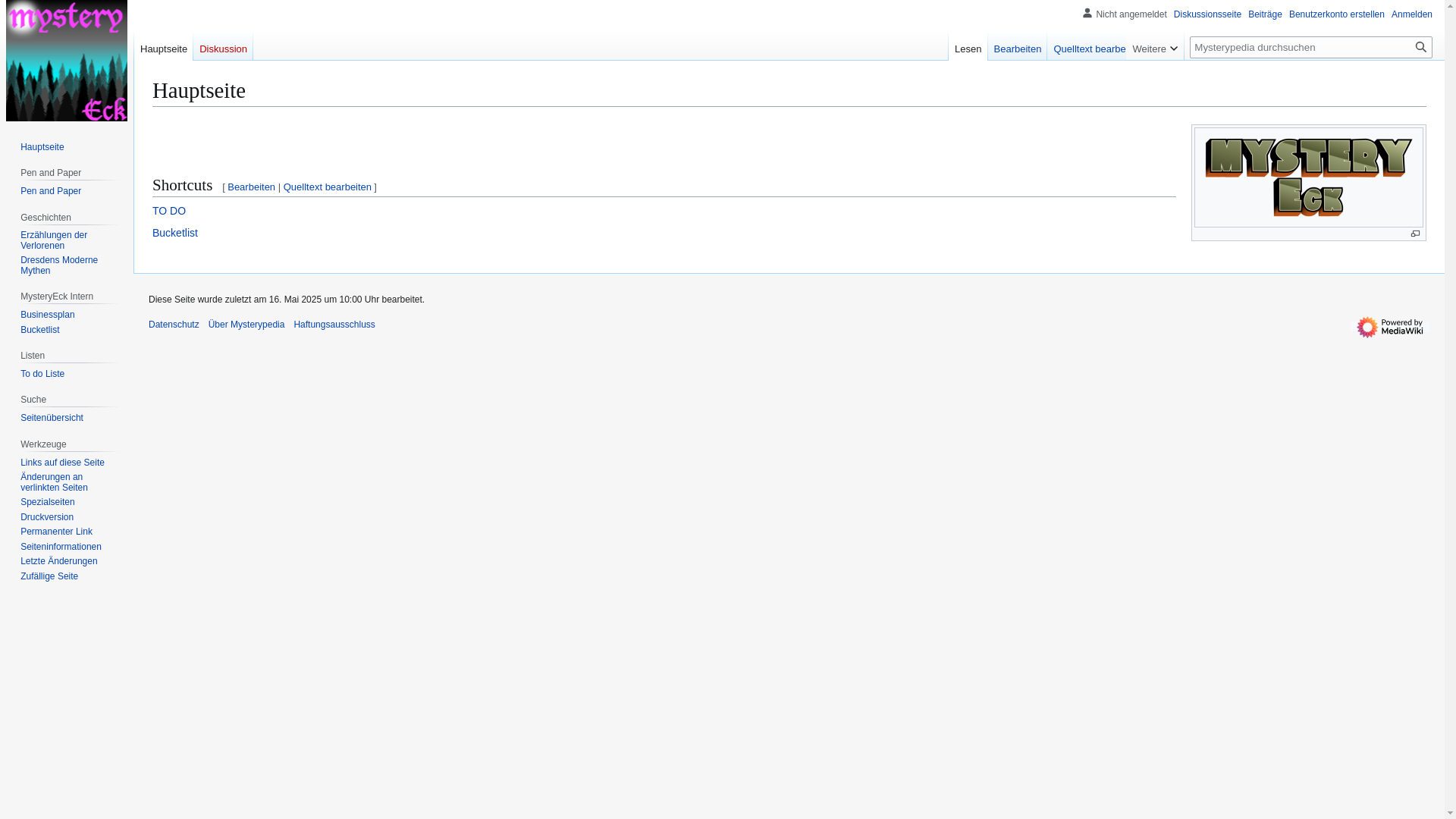 website screenshot of https://mysteryeck.de/