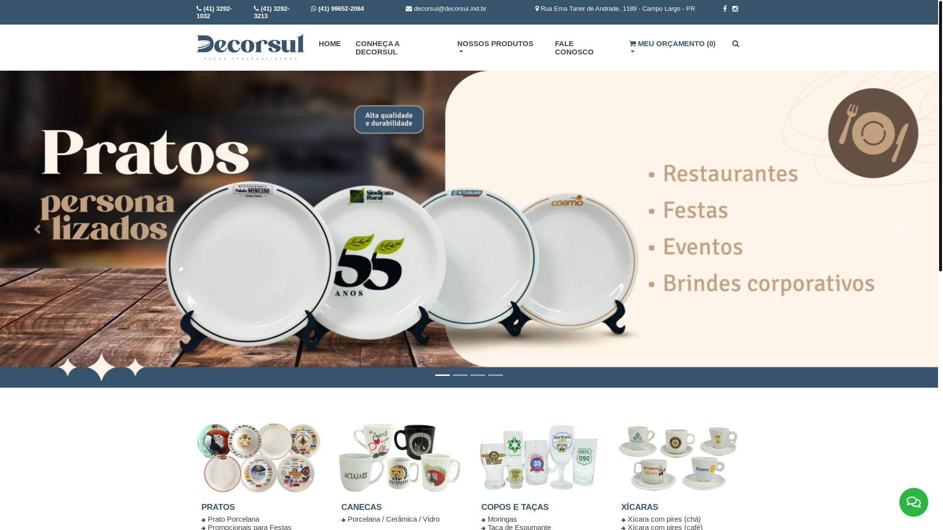 website screenshot of https://ceramicapersonalizada.com.br/