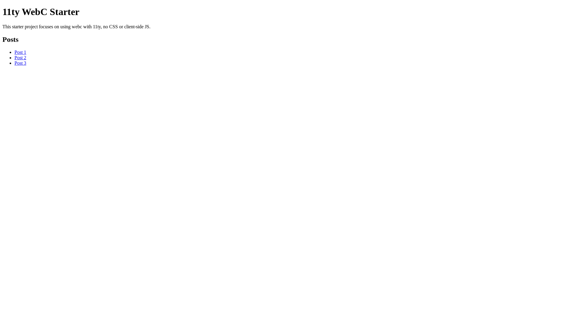 website screenshot of https://11ty-webc-starter.pages.dev/
