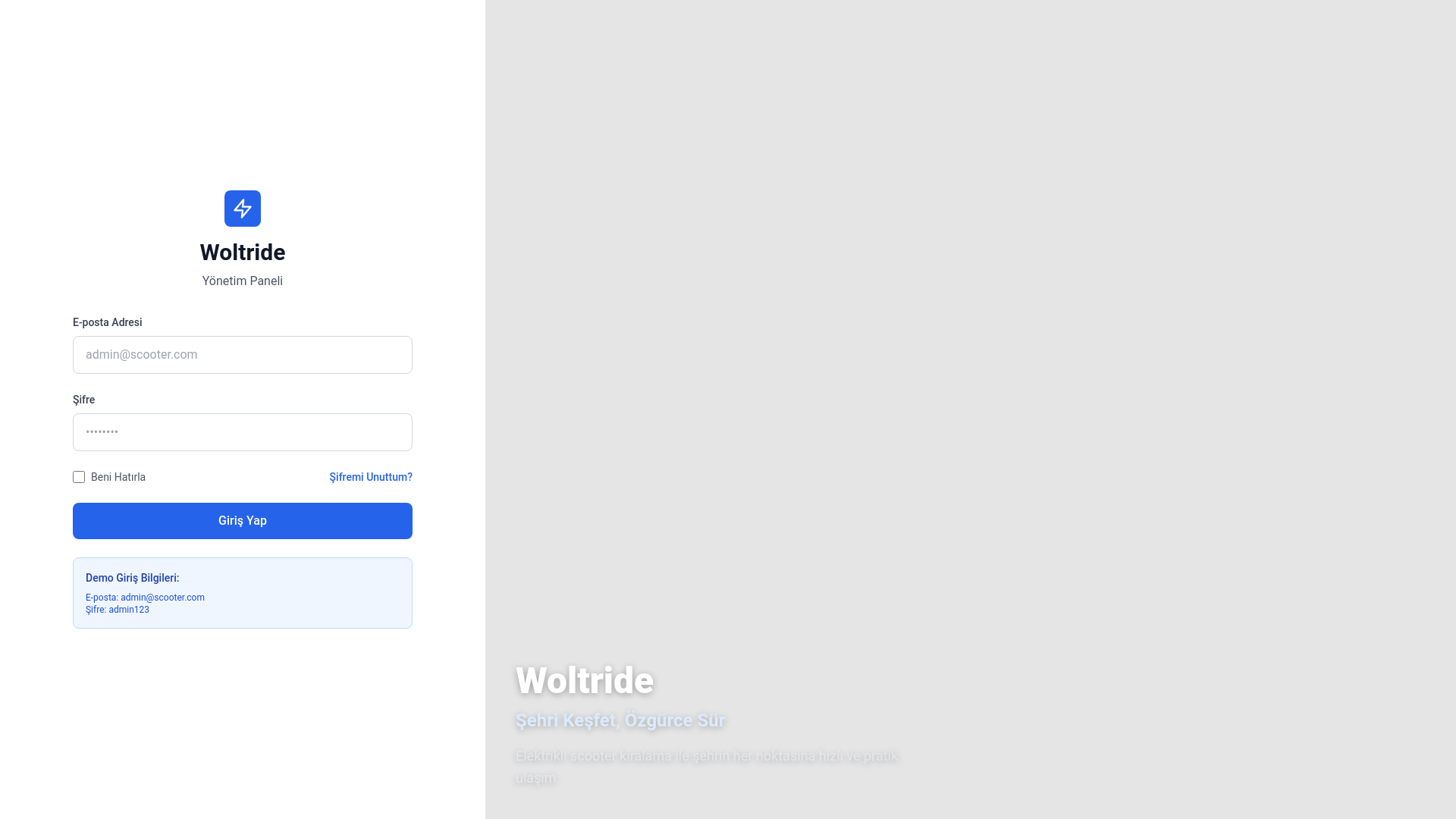website screenshot of https://woltride-admin.pages.dev/